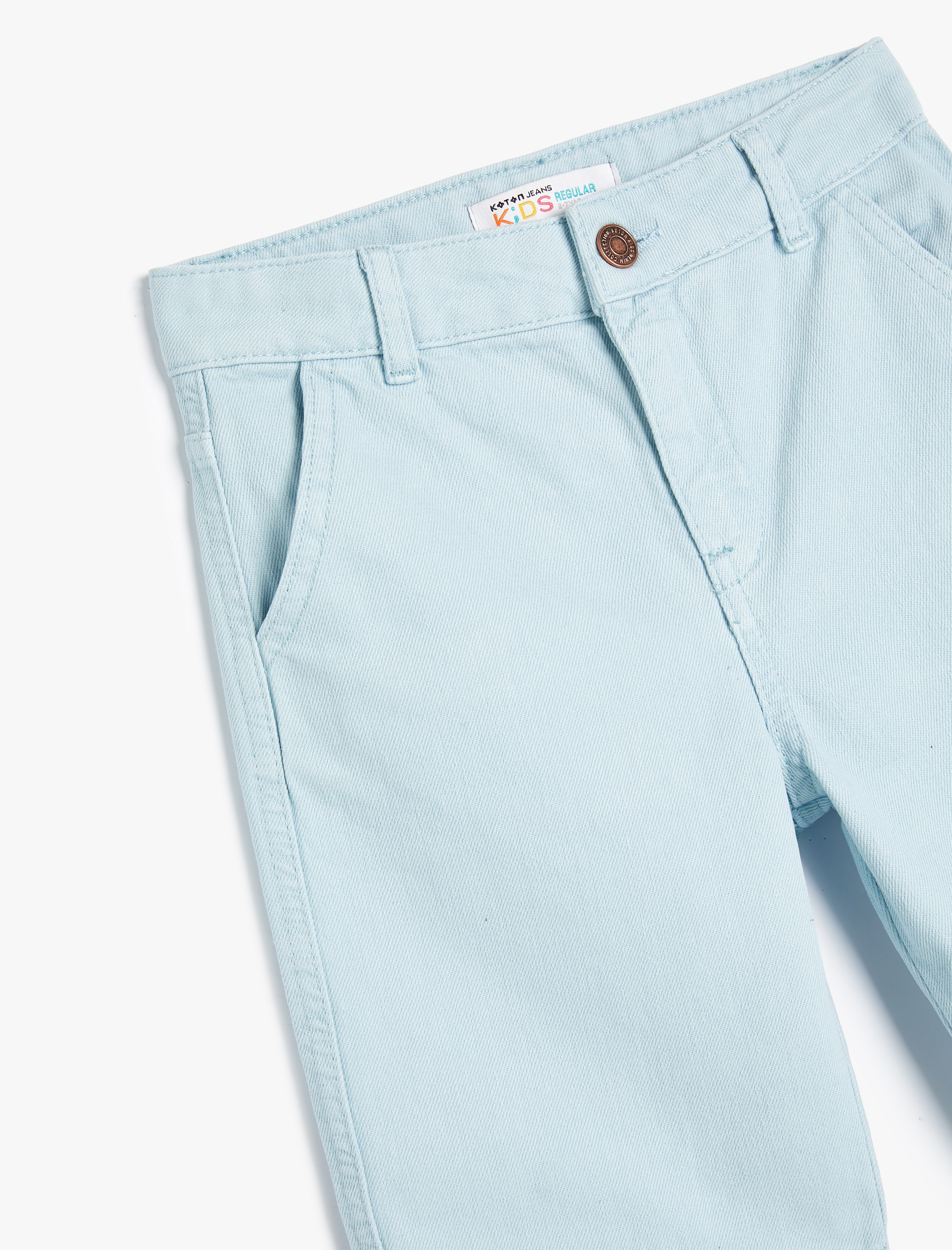  Erkek Çocuk Bermuda Şort Basic Chino Cepli Pamuklu