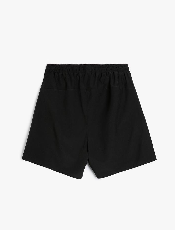  Spor Şort Beli Bağcıklı Fermuar Cep Detaylı