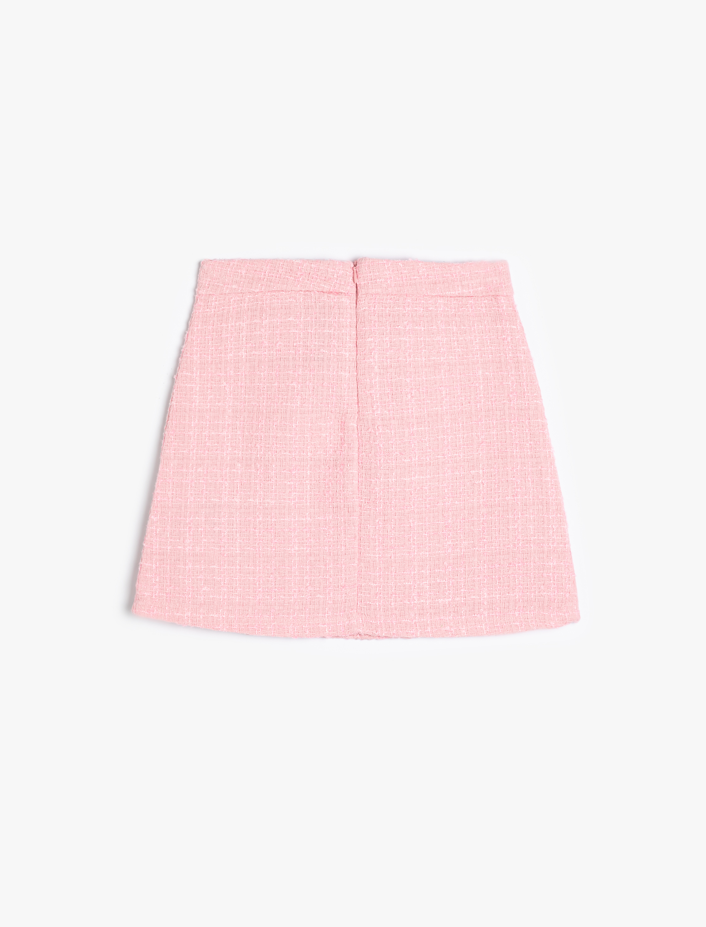  Kız Çocuk Tüvit Etek İnci Düğmeli Yırtmaç Detaylı