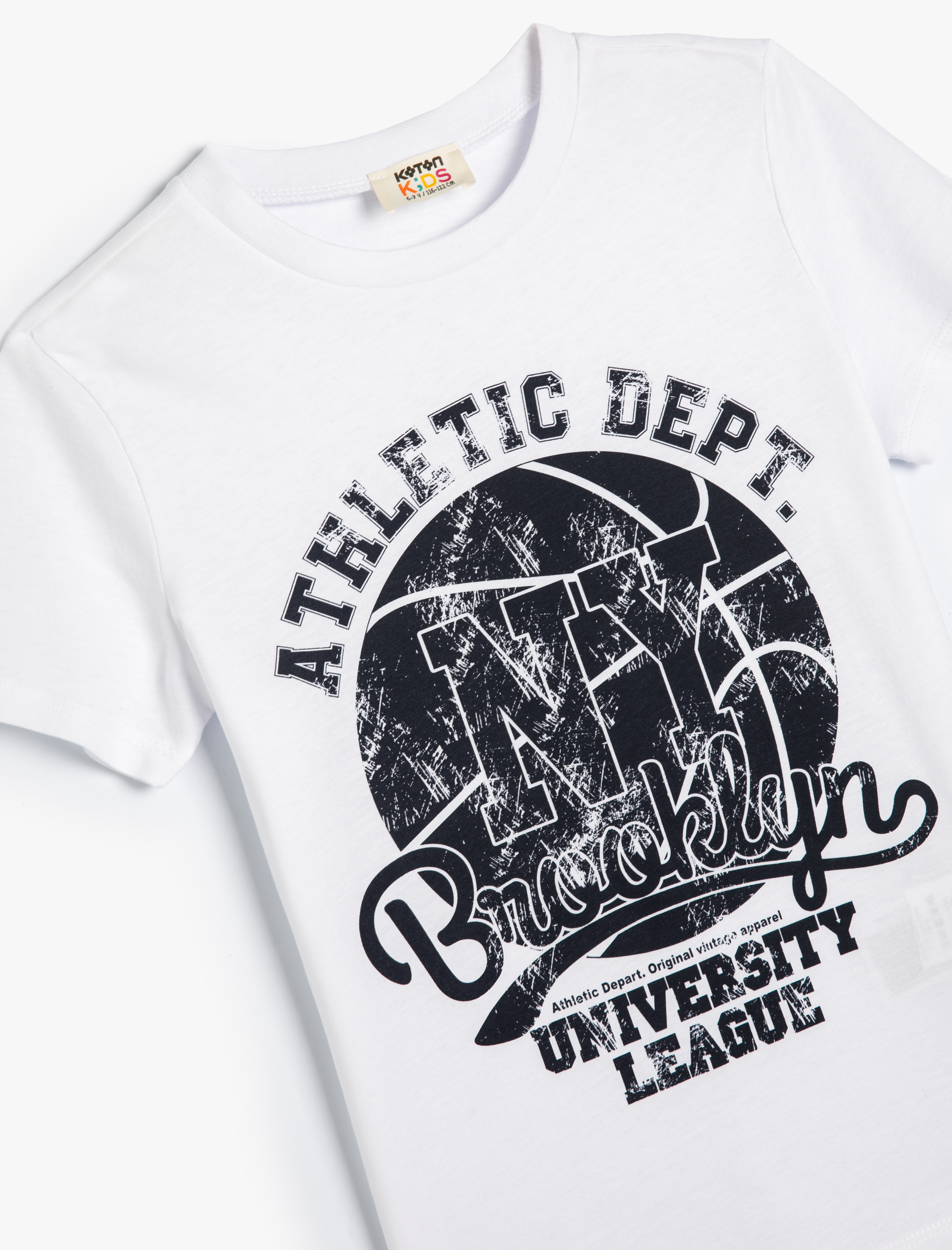  Erkek Çocuk Brooklyn Tişört Kısa Kollu Bisiklet Yaka Pamuklu