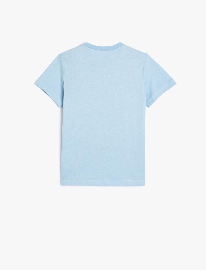 Erkek Çocuk Tişört Yaz Temalı Kısa Kollu Bisiklet Yaka Pamuklu