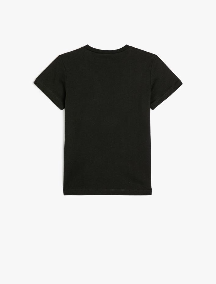 Erkek Çocuk Tişört Slogan Baskılı Kısa Kollu Bisiklet Yaka Pamuklu