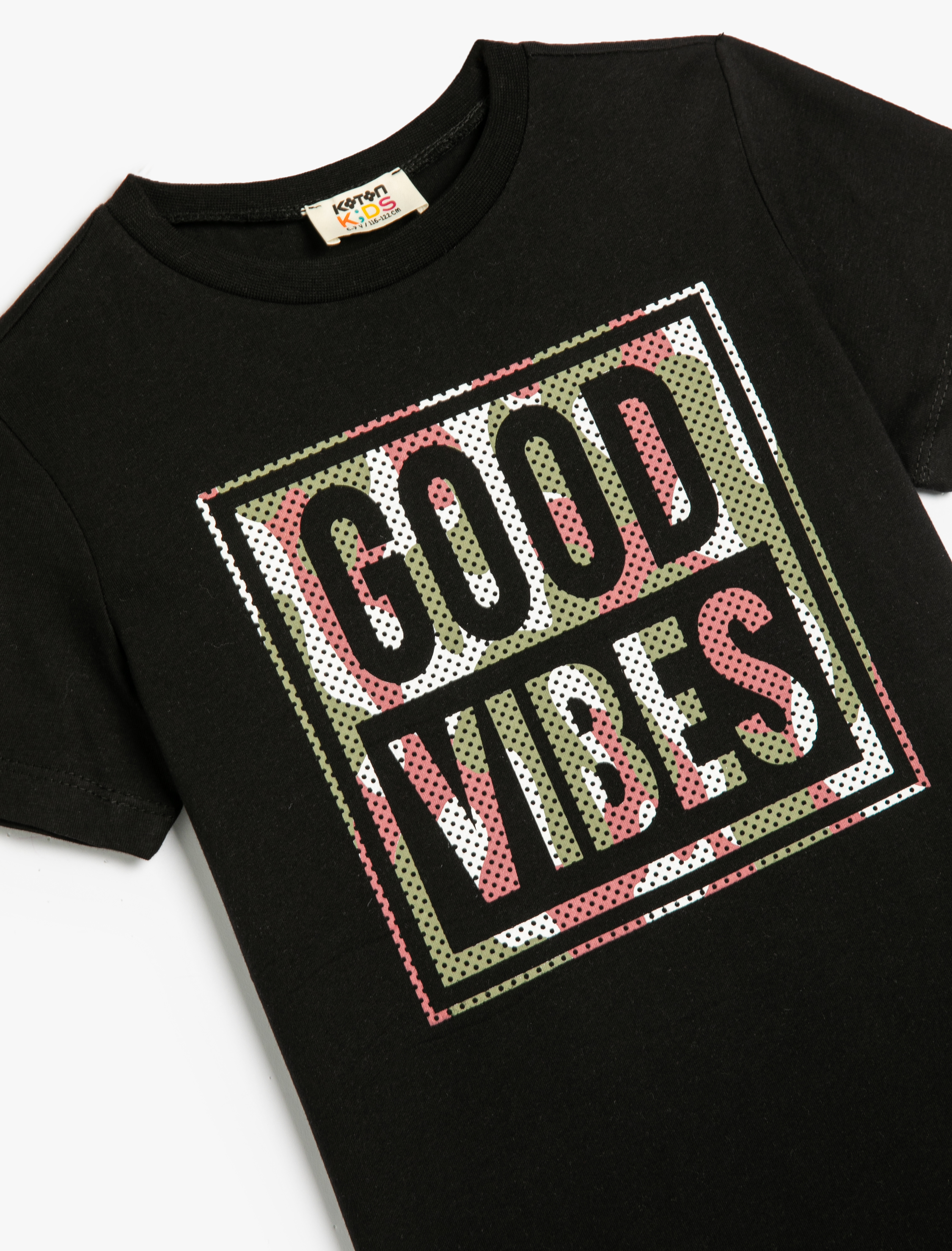  Erkek Çocuk Tişört Slogan Baskılı Kısa Kollu Bisiklet Yaka Pamuklu