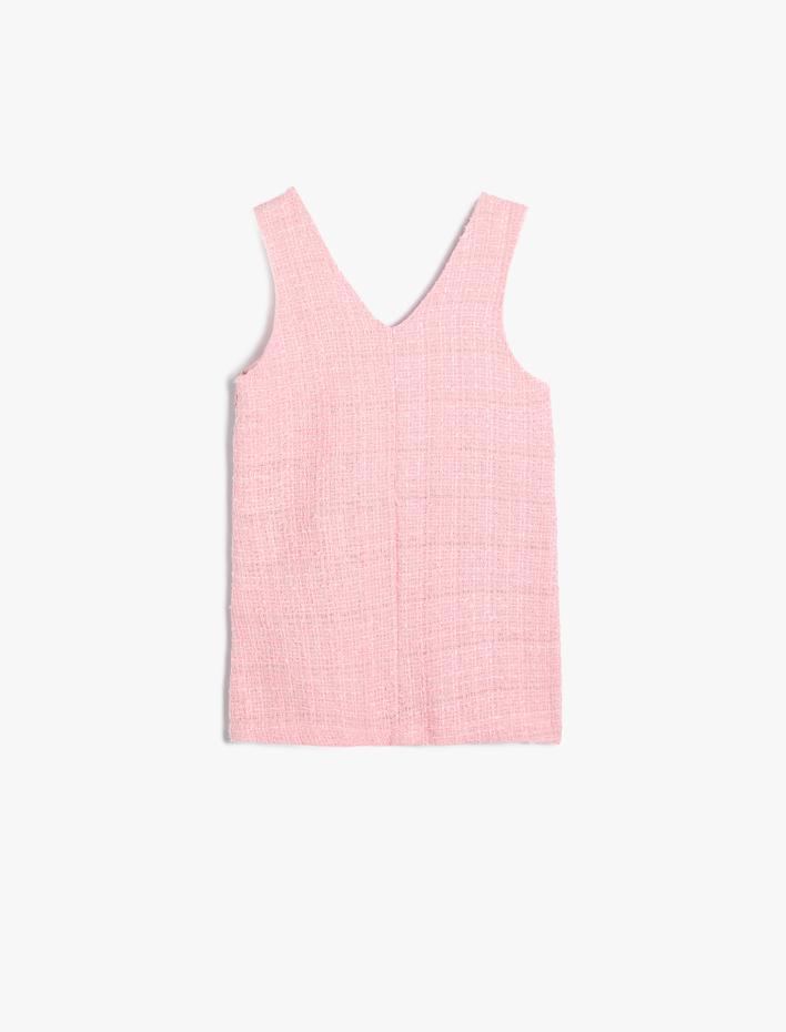 Kız Bebek Tüvit Elbise Cepli Fiyonk Detaylı