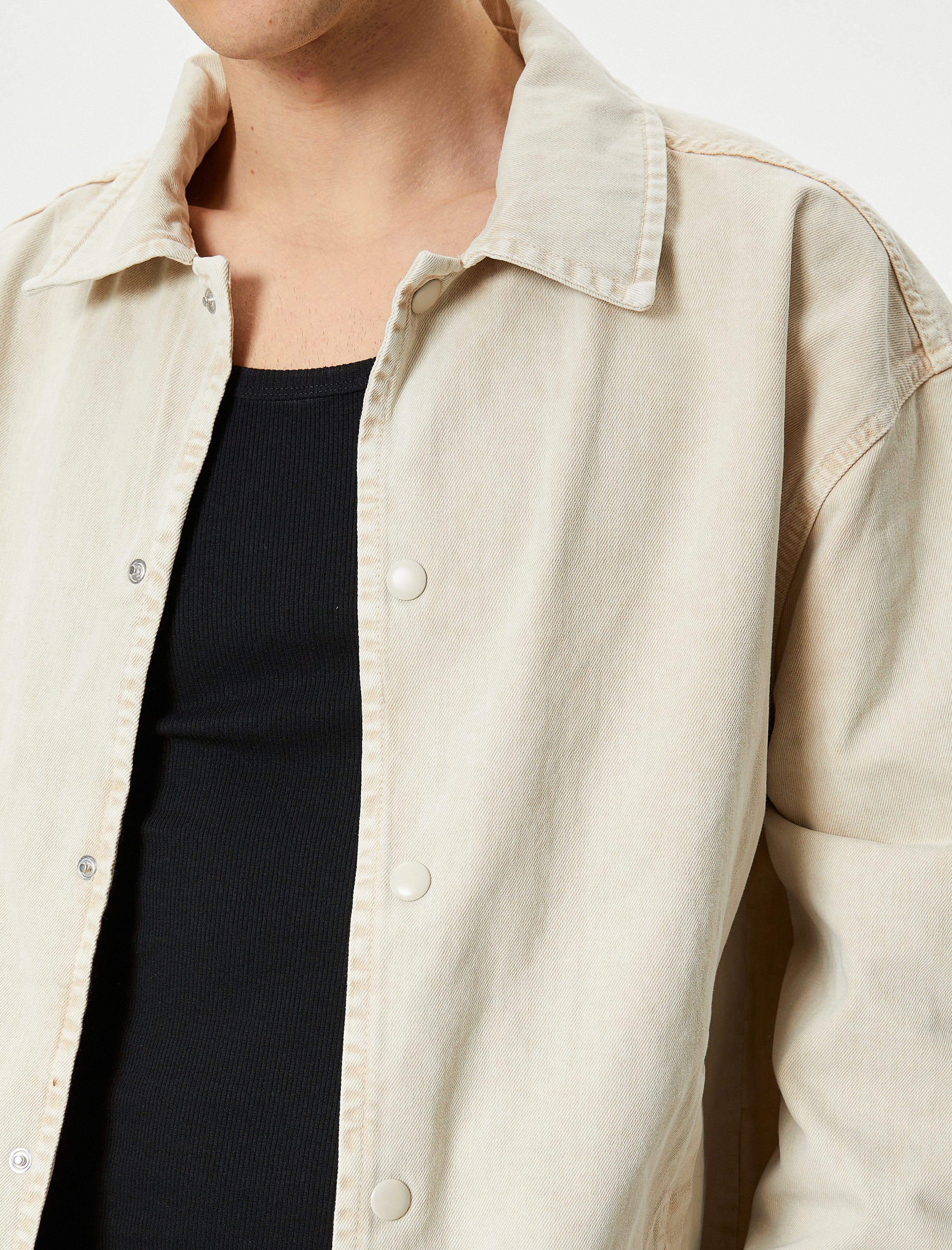   Kot Ceket Klasik Yaka Çıtçıt Düğmeli Cepli Beli Bağcıklı