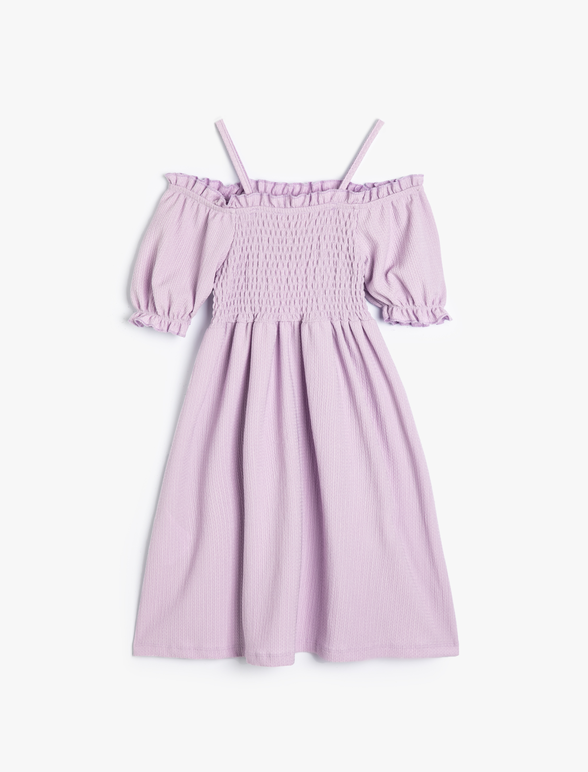  Kız Çocuk Parti Elbisesi Düşük Omuz Balon Kollu Askılı