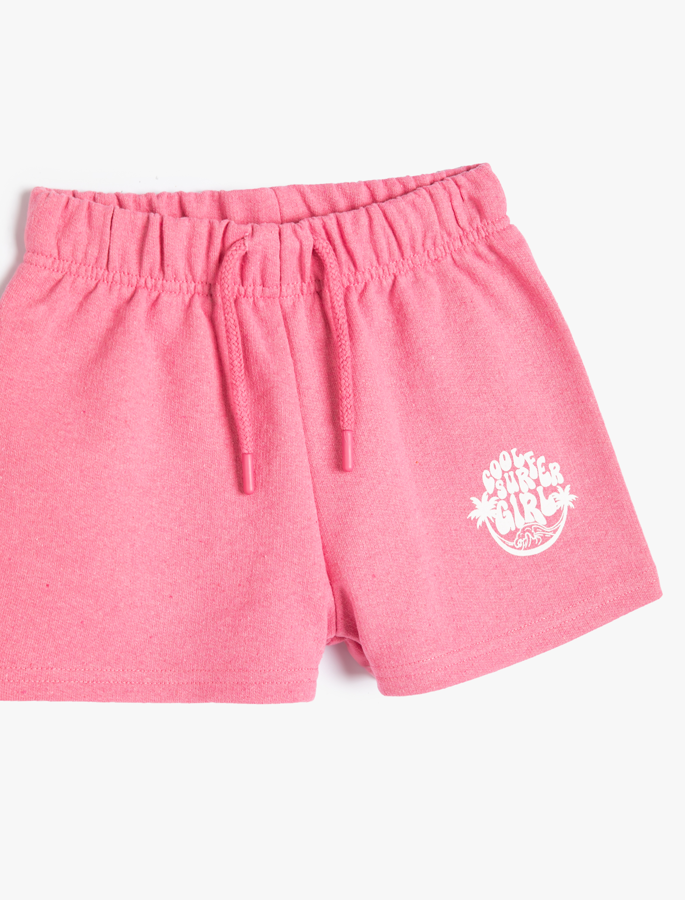  Kız Çocuk Şort Beli Bağlamalı Baskı Detaylı