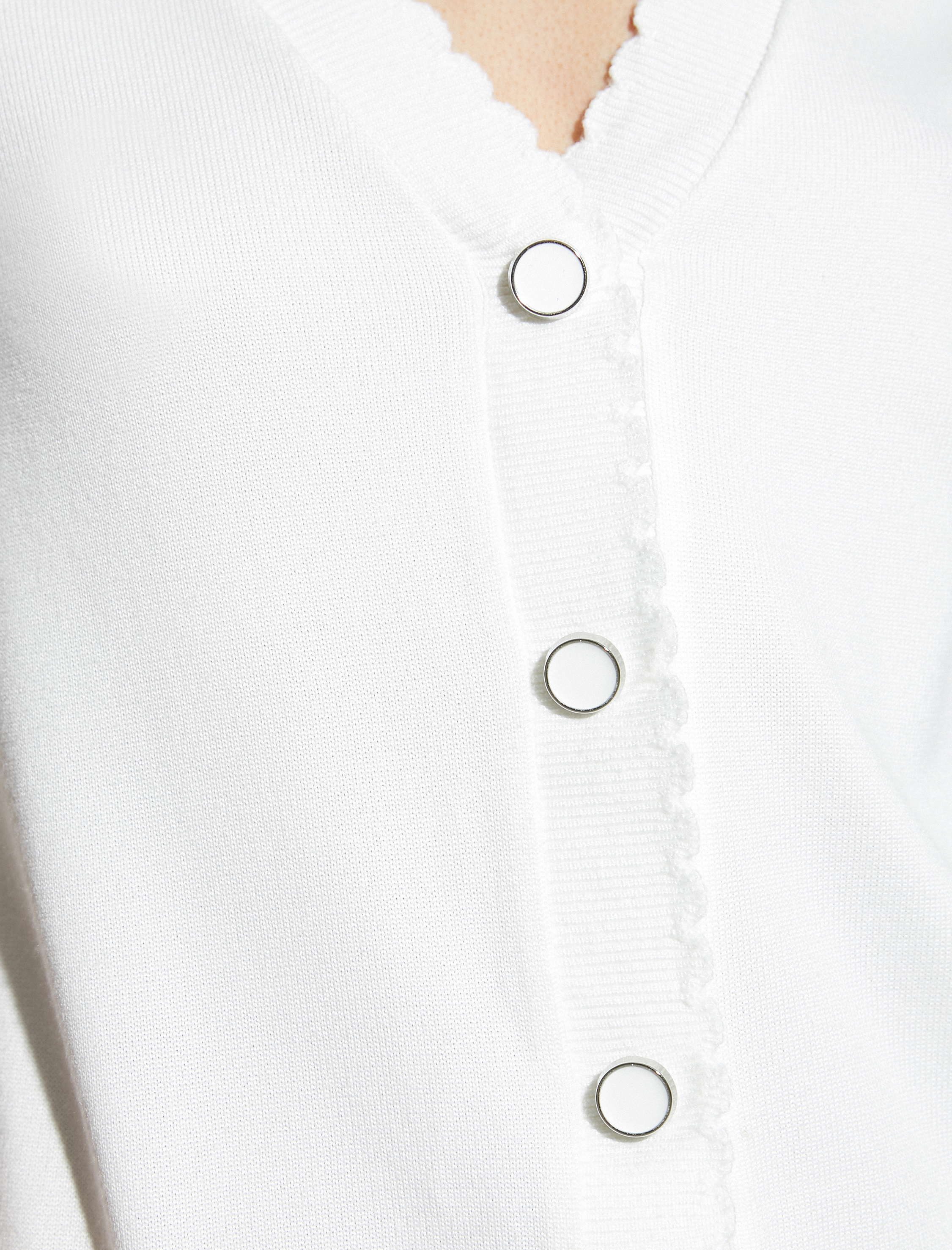   Kalp Düğmeli Kısa Kollu Hırka