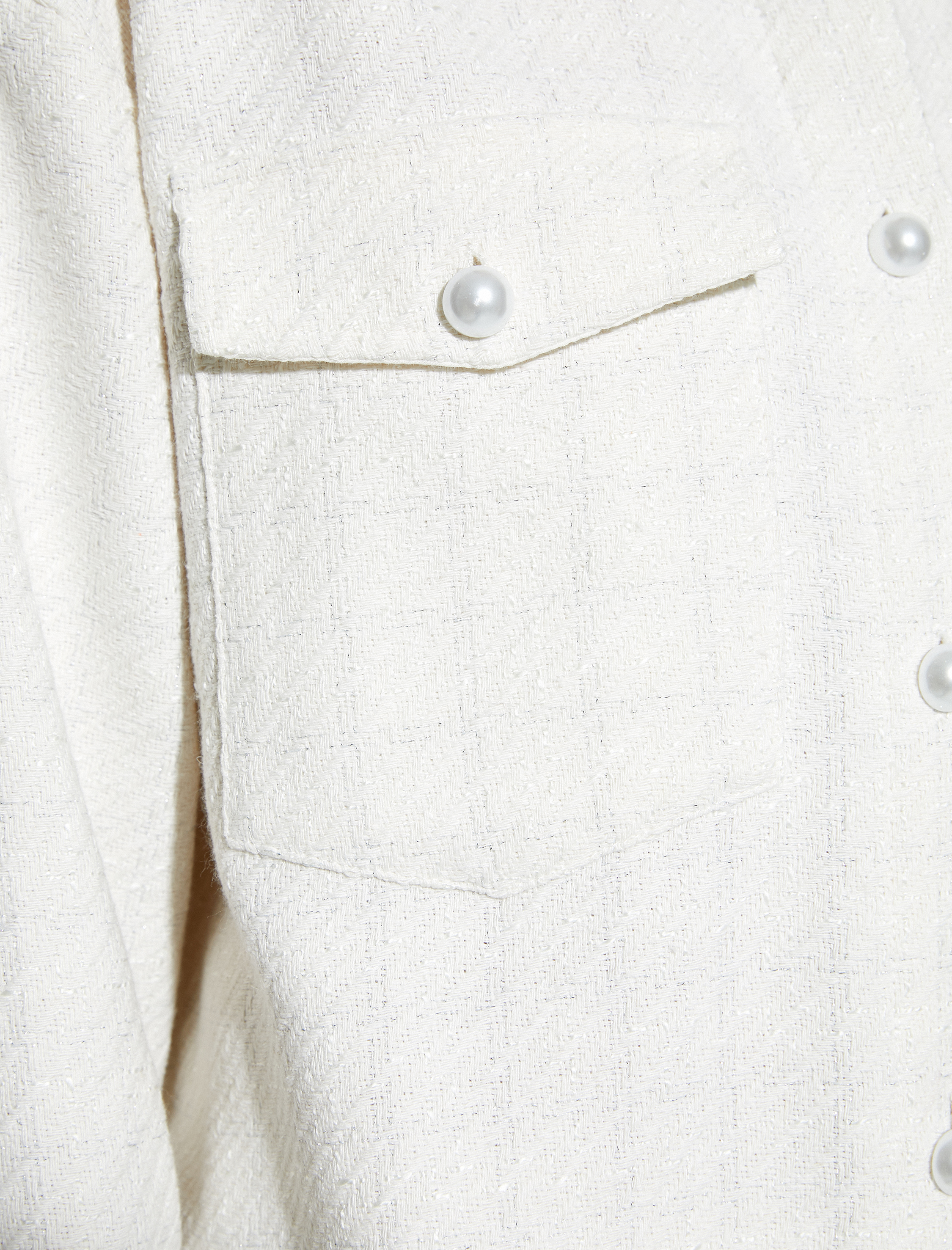   Gömlek Ceket Kapaklı Cepli İnci Düğmeli Metalik Sim Detaylı