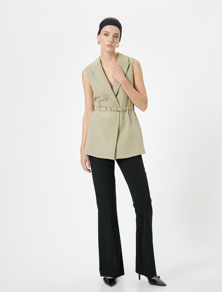  Yelek Kruvaze Kapama Kemer Detaylı