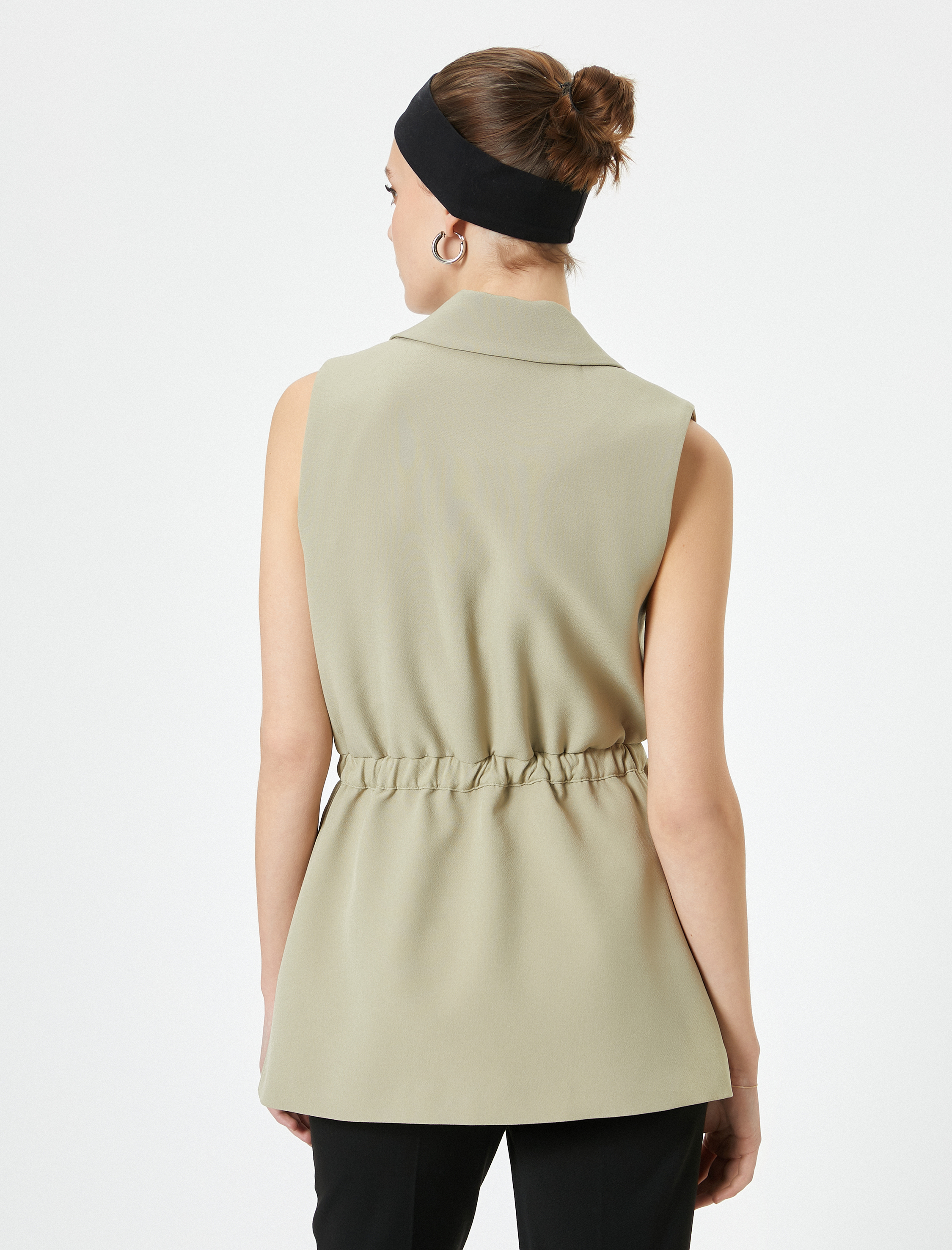   Yelek Kruvaze Kapama Kemer Detaylı