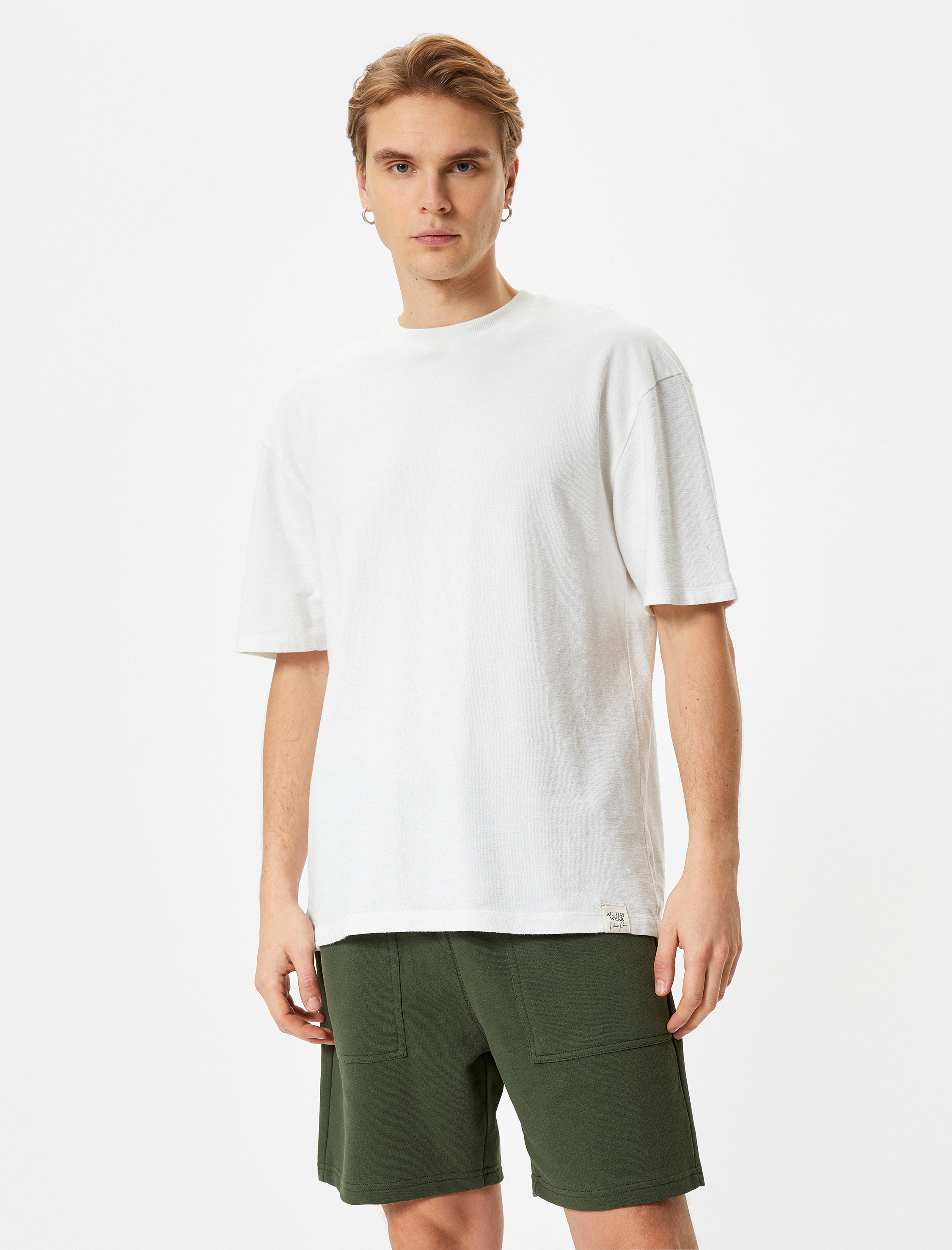   Basic Dokuma Şort Beli Bağcıklı Cep Detaylı