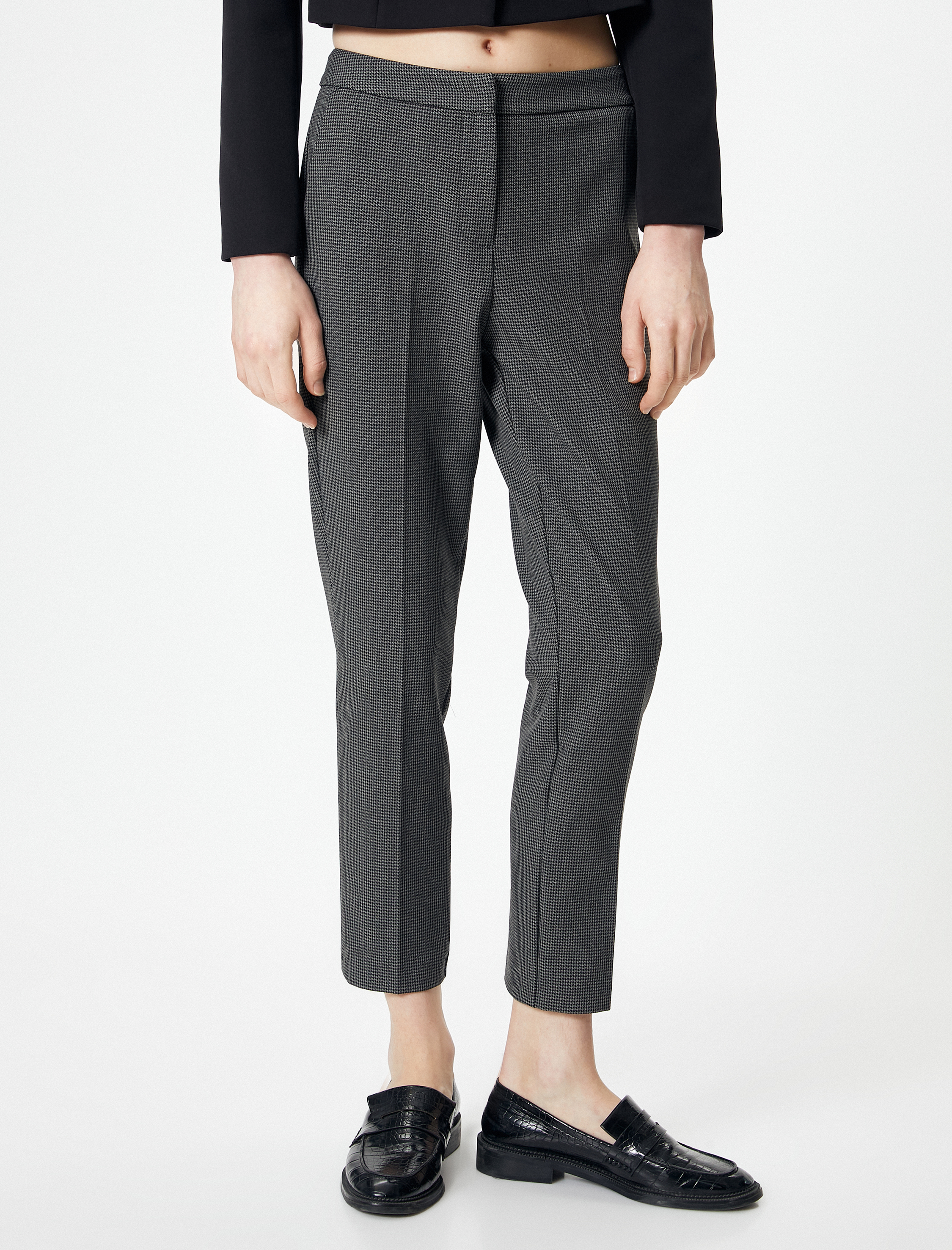   Cigarette Kumaş Pantolon Normal Bel Cepli