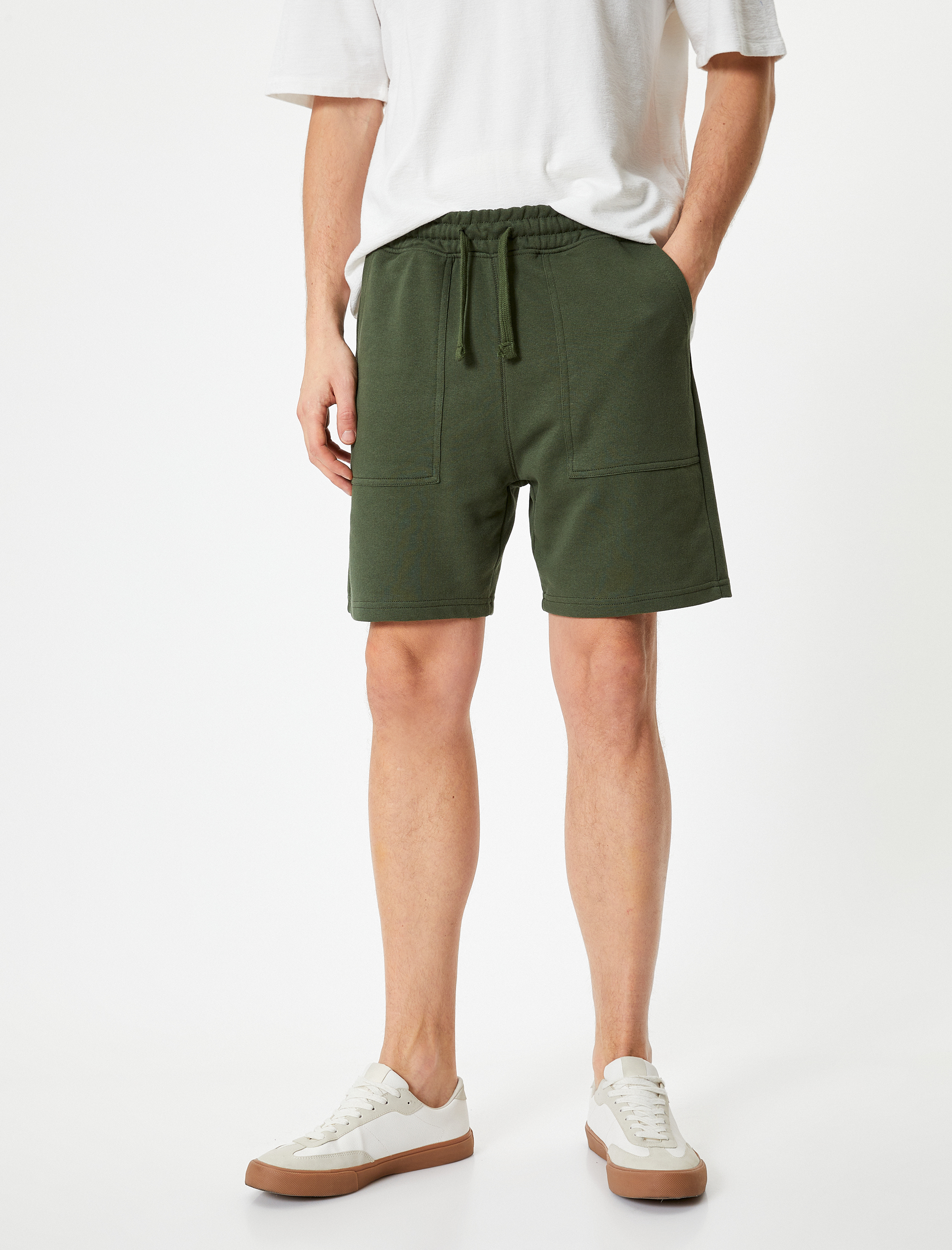   Basic Dokuma Şort Beli Bağcıklı Cep Detaylı