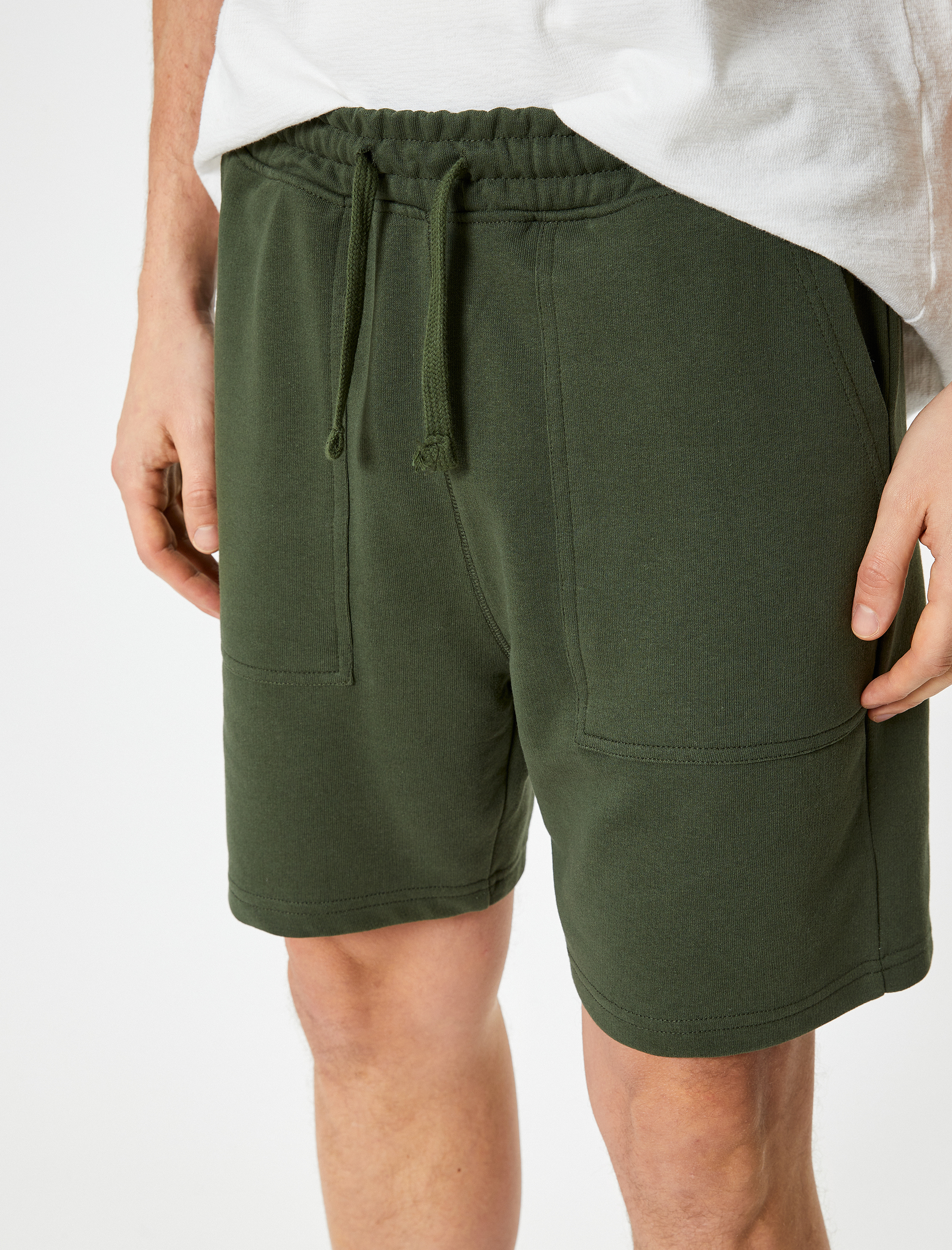   Basic Dokuma Şort Beli Bağcıklı Cep Detaylı