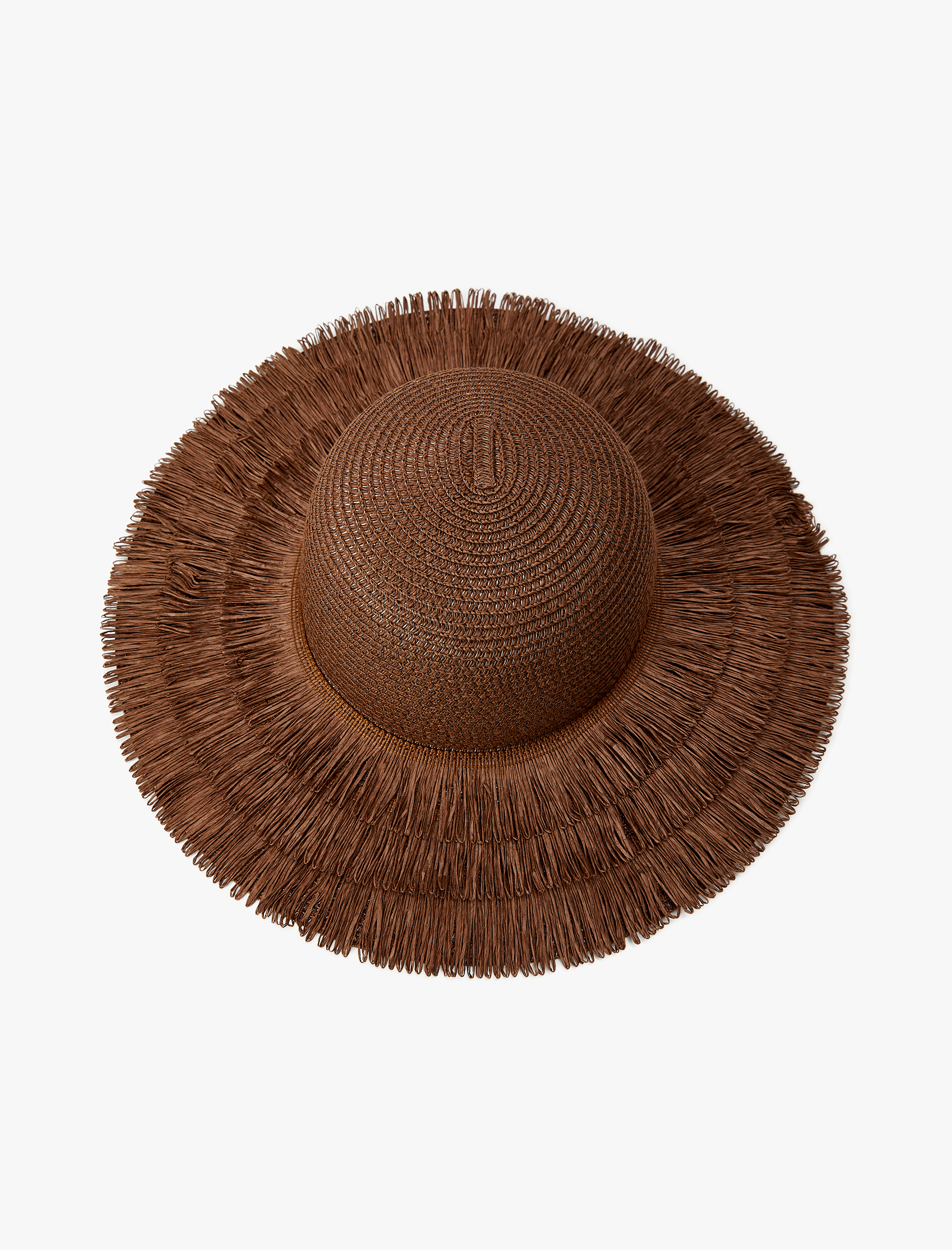  Kadın Hasır Şapka Püskül Detaylı