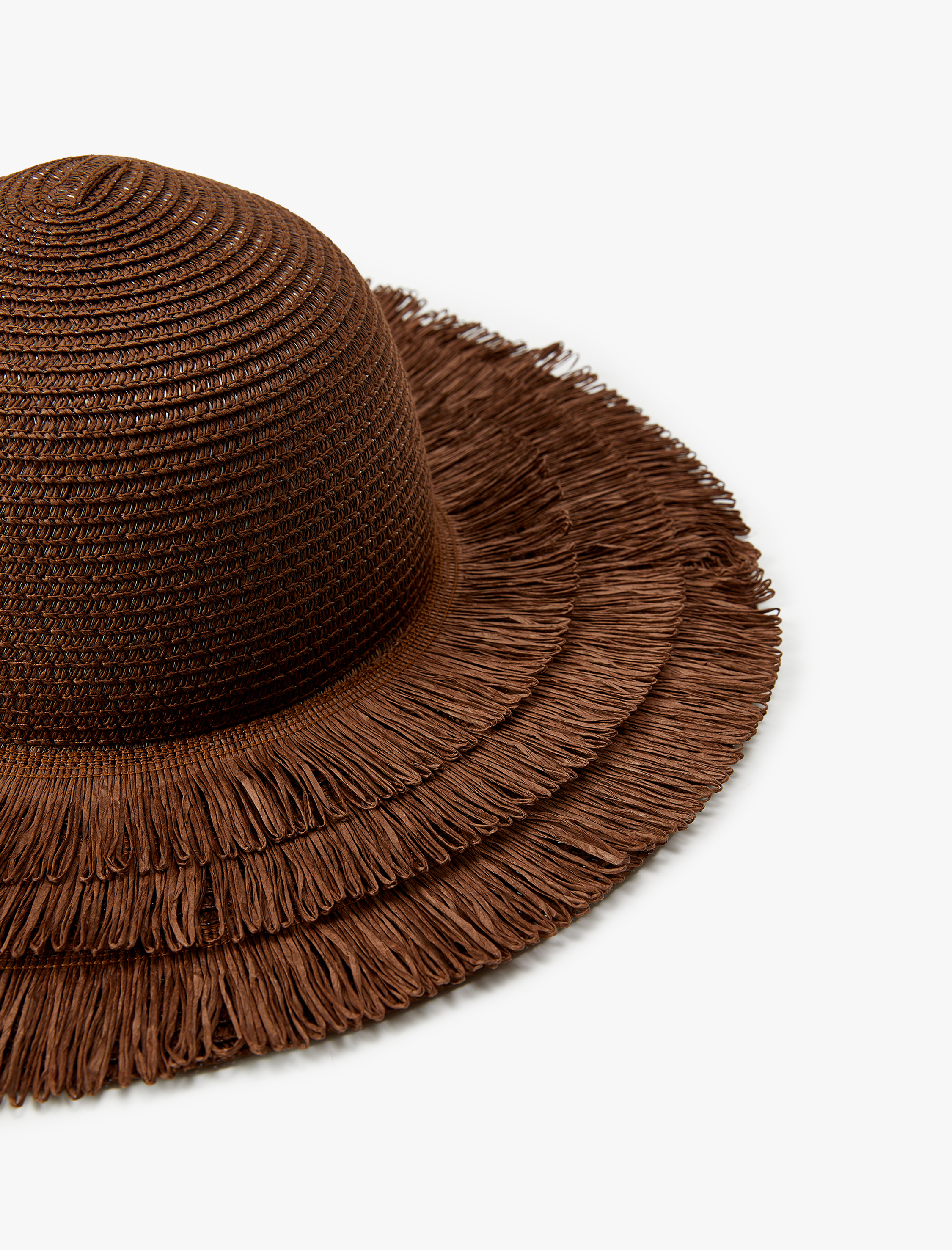  Kadın Hasır Şapka Püskül Detaylı