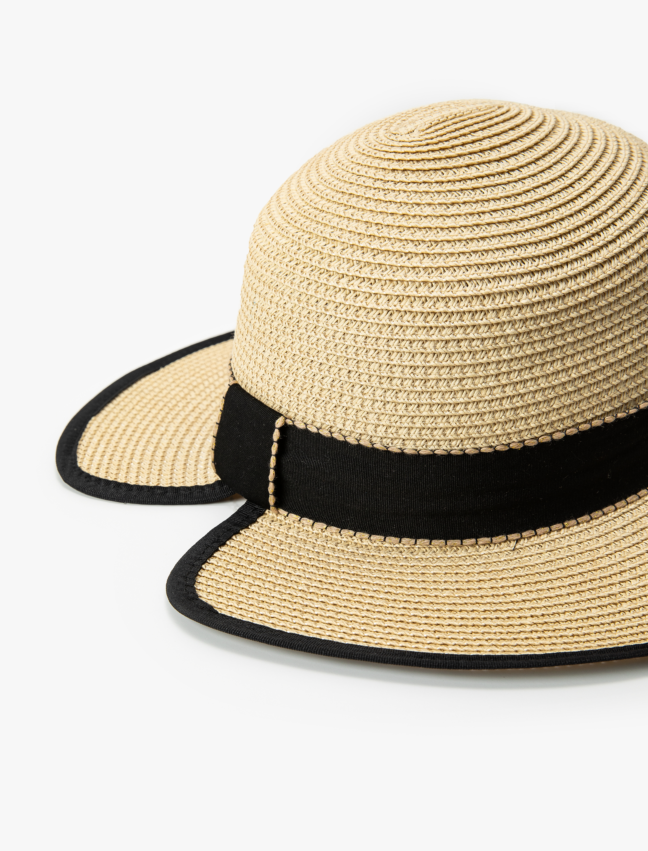 Kadın Bant Detaylı Hasır Şapka