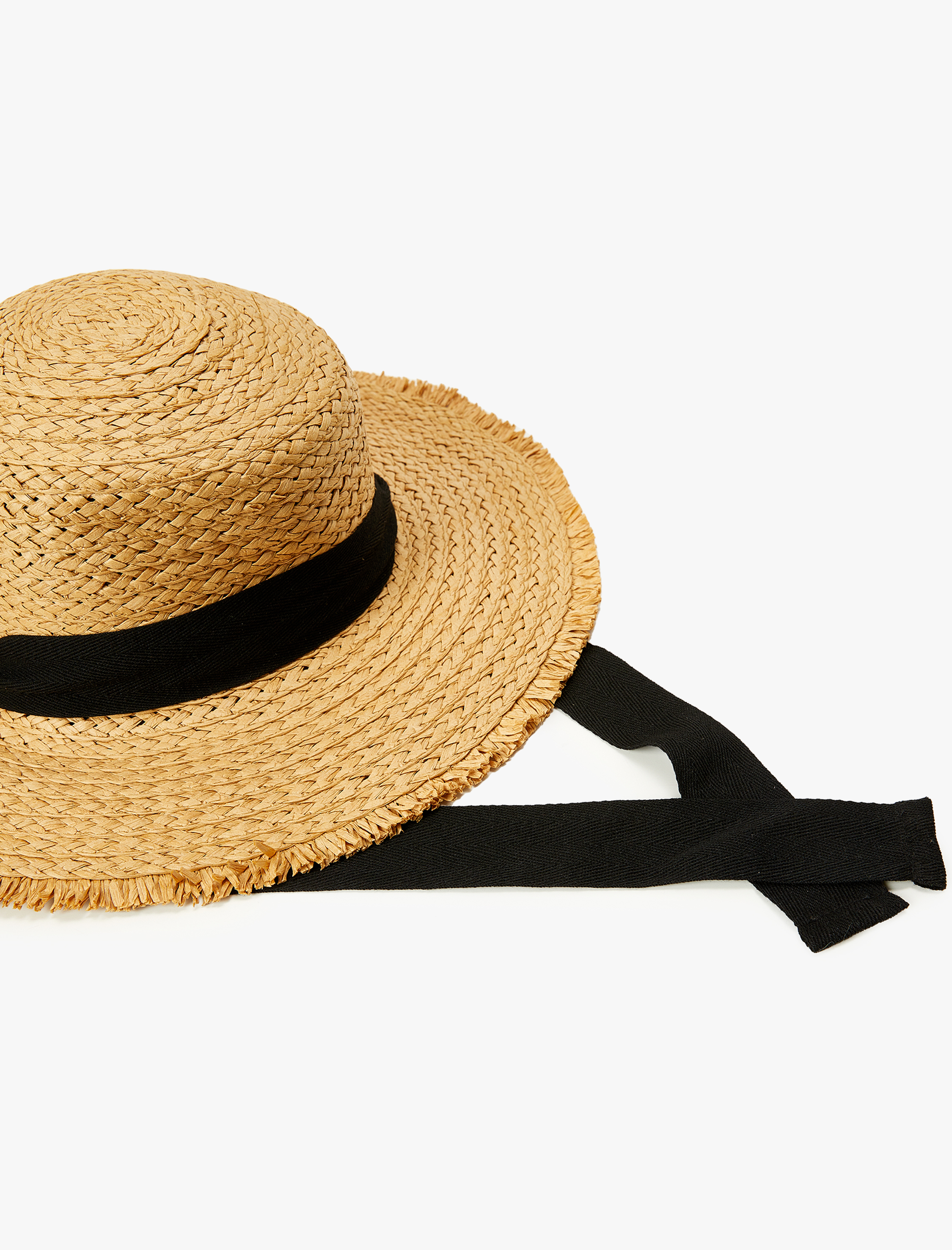  Kadın Bant Detaylı Hasır Şapka