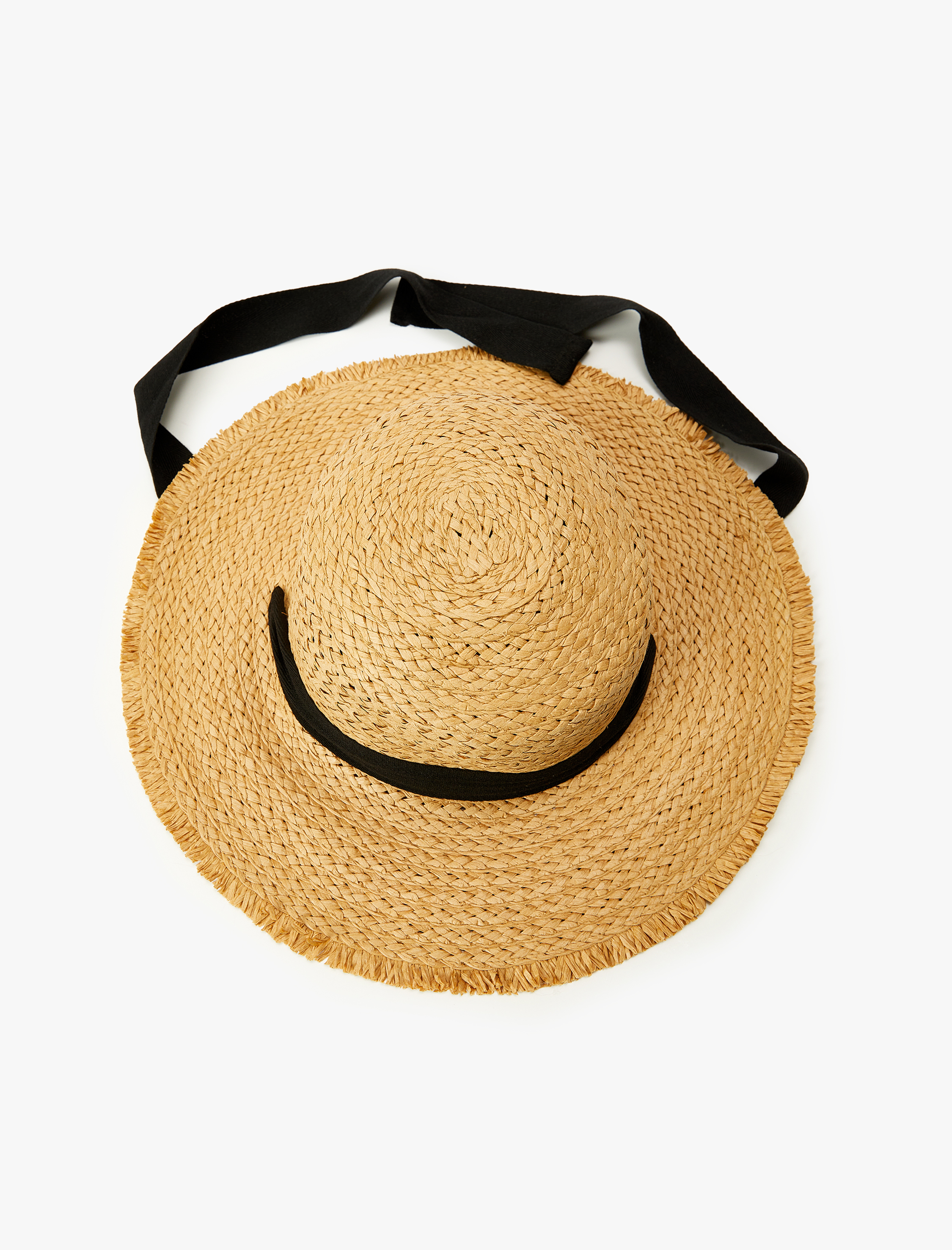  Kadın Bant Detaylı Hasır Şapka