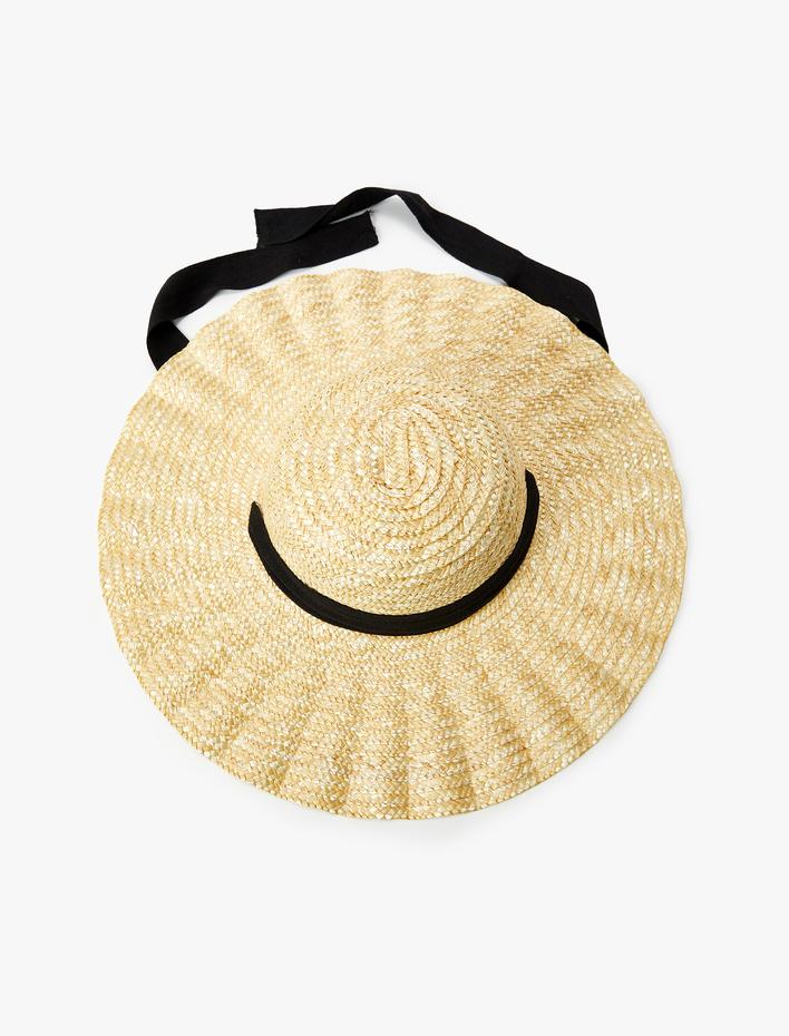 Kadın Hasır Şapka Bant Detaylı