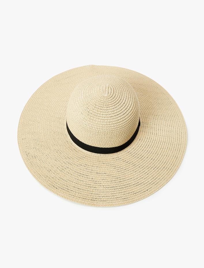 Kadın Hasır Şapka Bant Detaylı