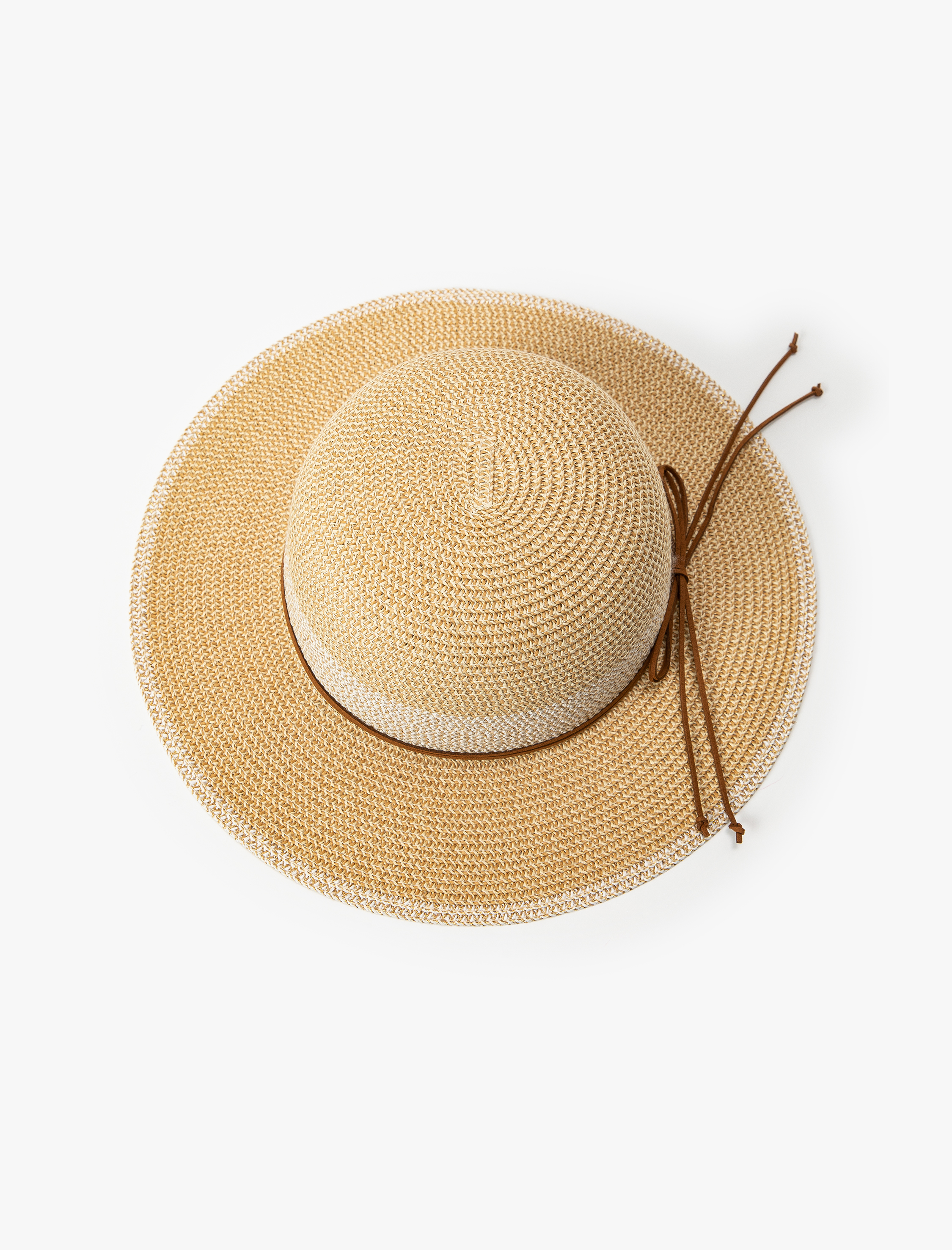  Kadın Bant Detaylı Hasır Şapka