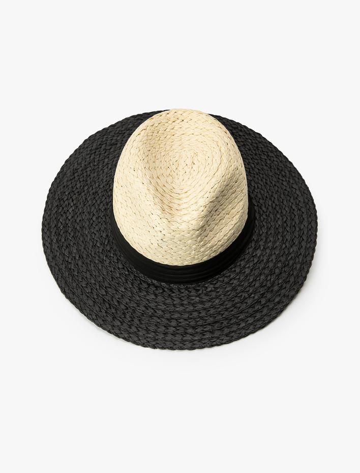 Kadın Hasır Şapka Bant Detaylı
