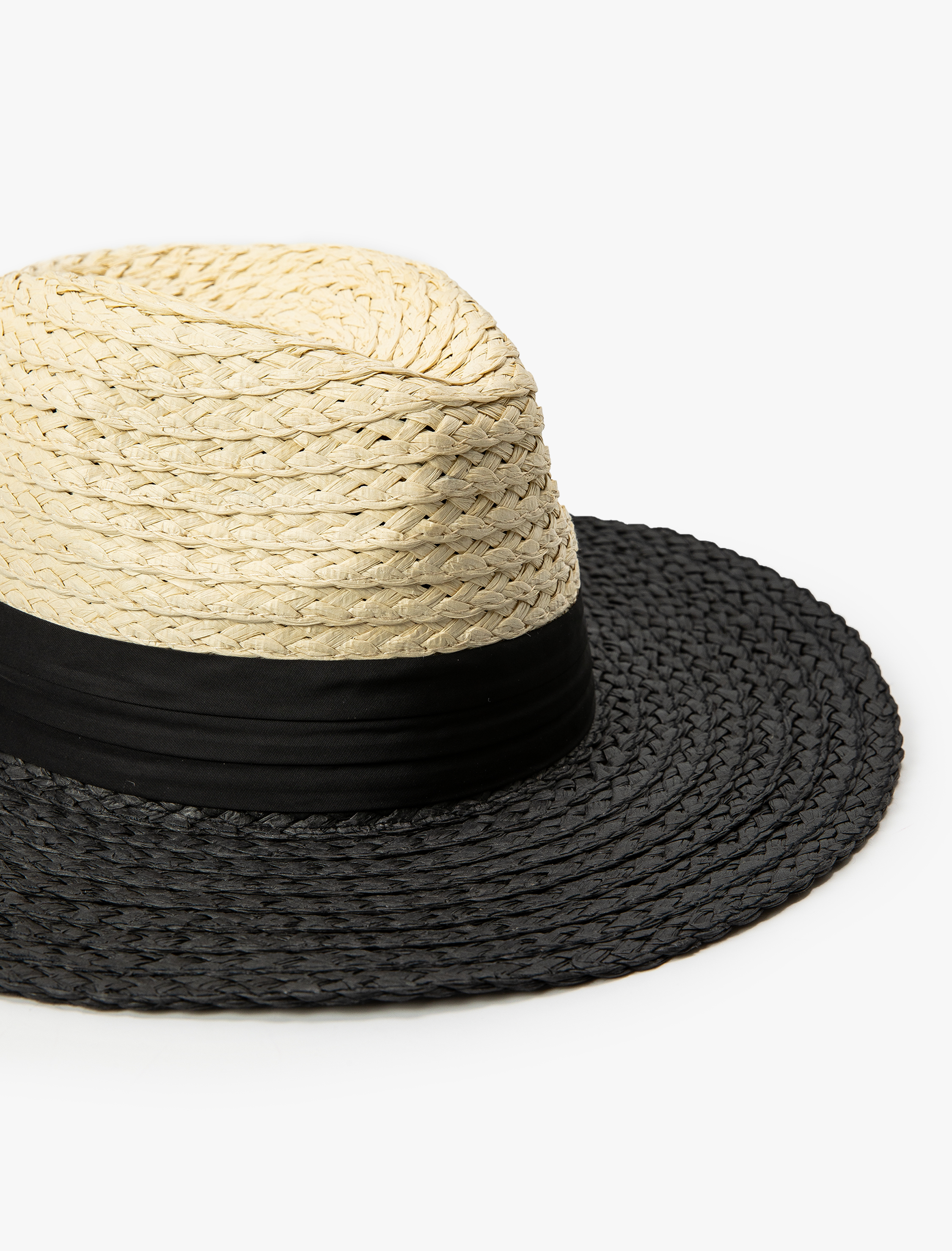  Kadın Hasır Şapka Bant Detaylı