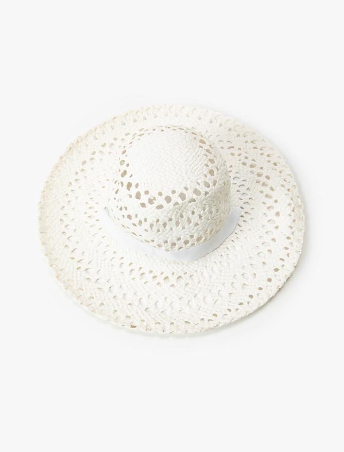 Kadın Bant Detaylı Hasır Şapka - Koton X Sibil Çetinkaya