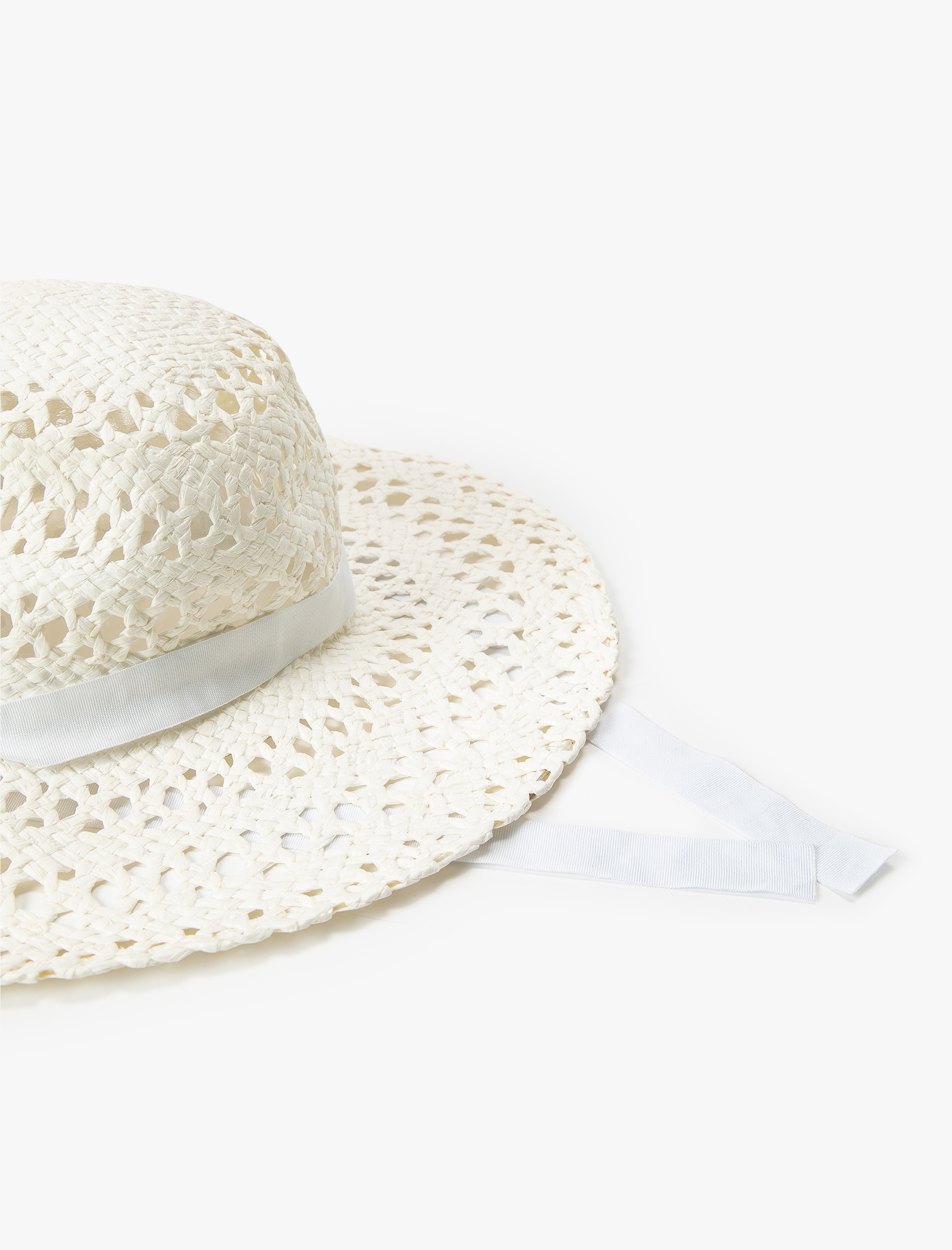  Kadın Bant Detaylı Hasır Şapka - Koton X Sibil Çetinkaya