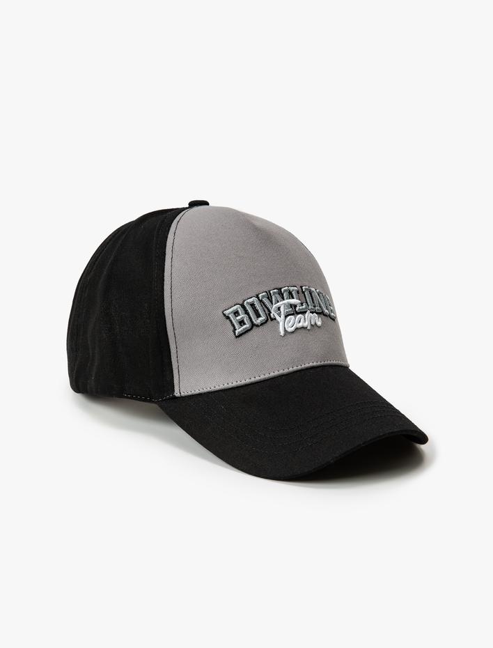 Erkek Kolej Şapka Kep Slogan İşlemeli