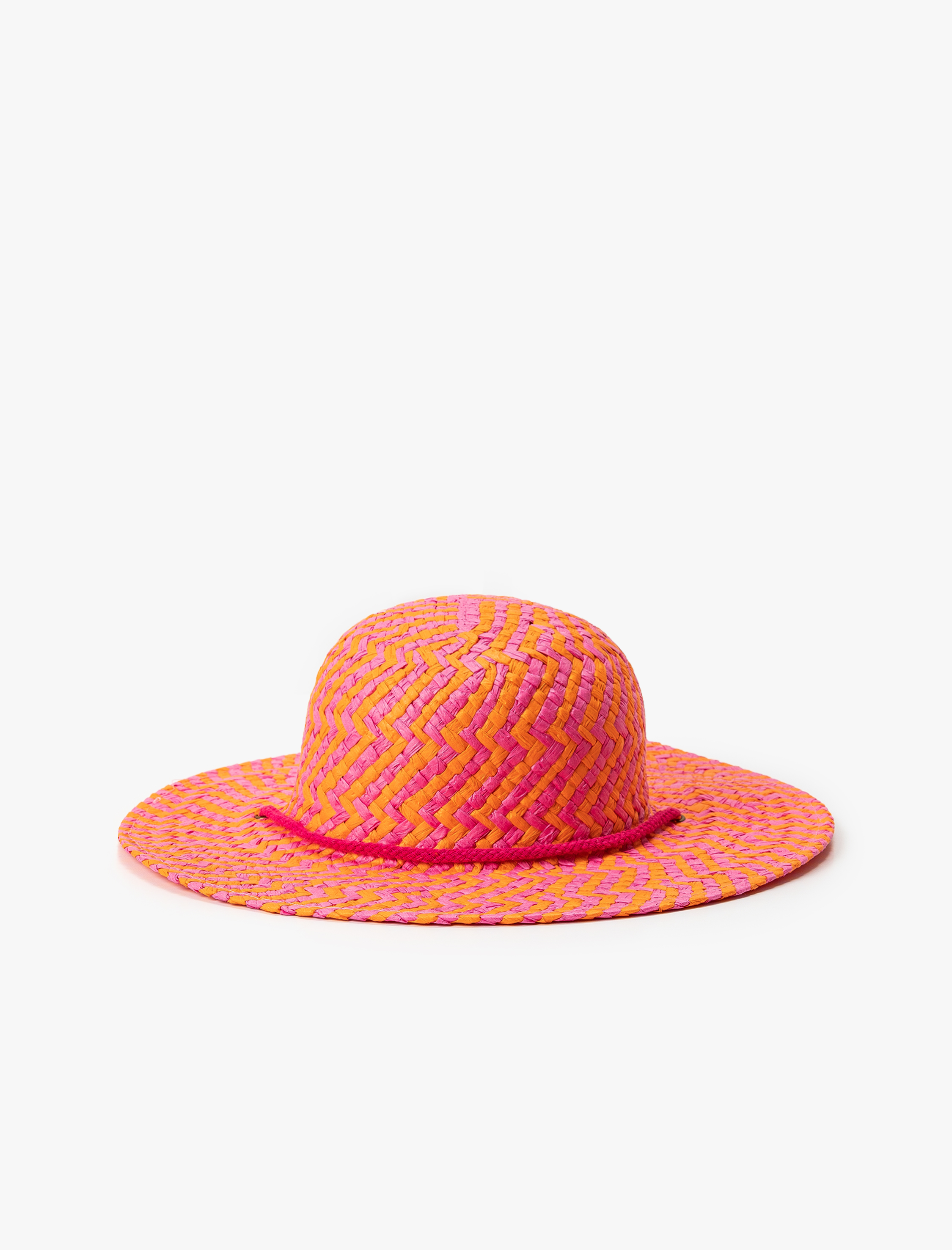  Kız Çocuk Hasır Şapka Dokulu Çok Renkli