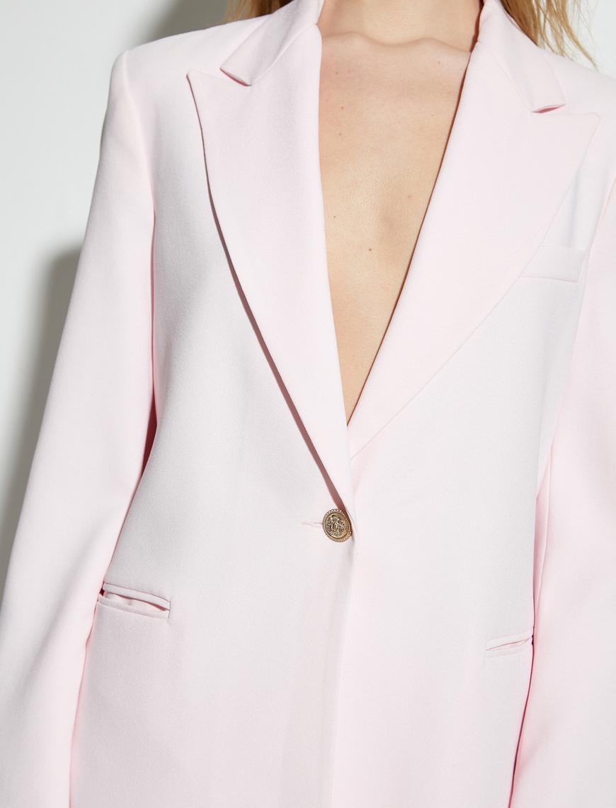   Oversize Blazer Ceket Tek Düğmeli