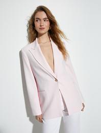 Oversize Blazer Ceket Tek Düğmeli