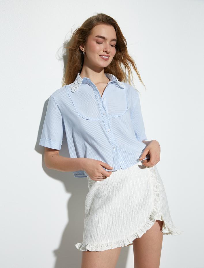  Mini Tüvit Etek Fırfırlı Normal Bel