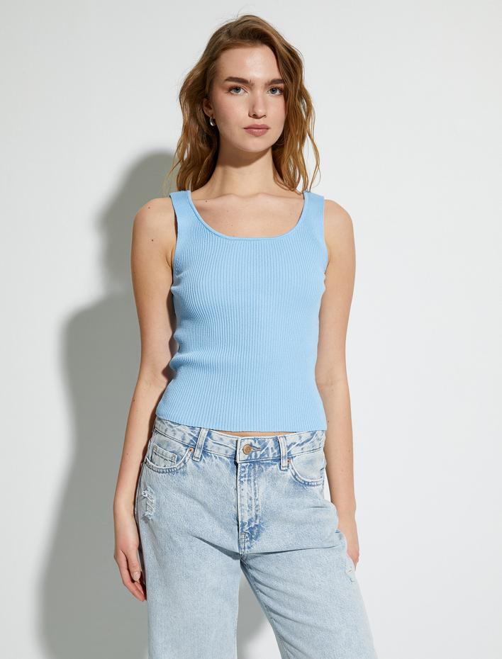  Fitilli Atlet Kalın Askılı U Yaka