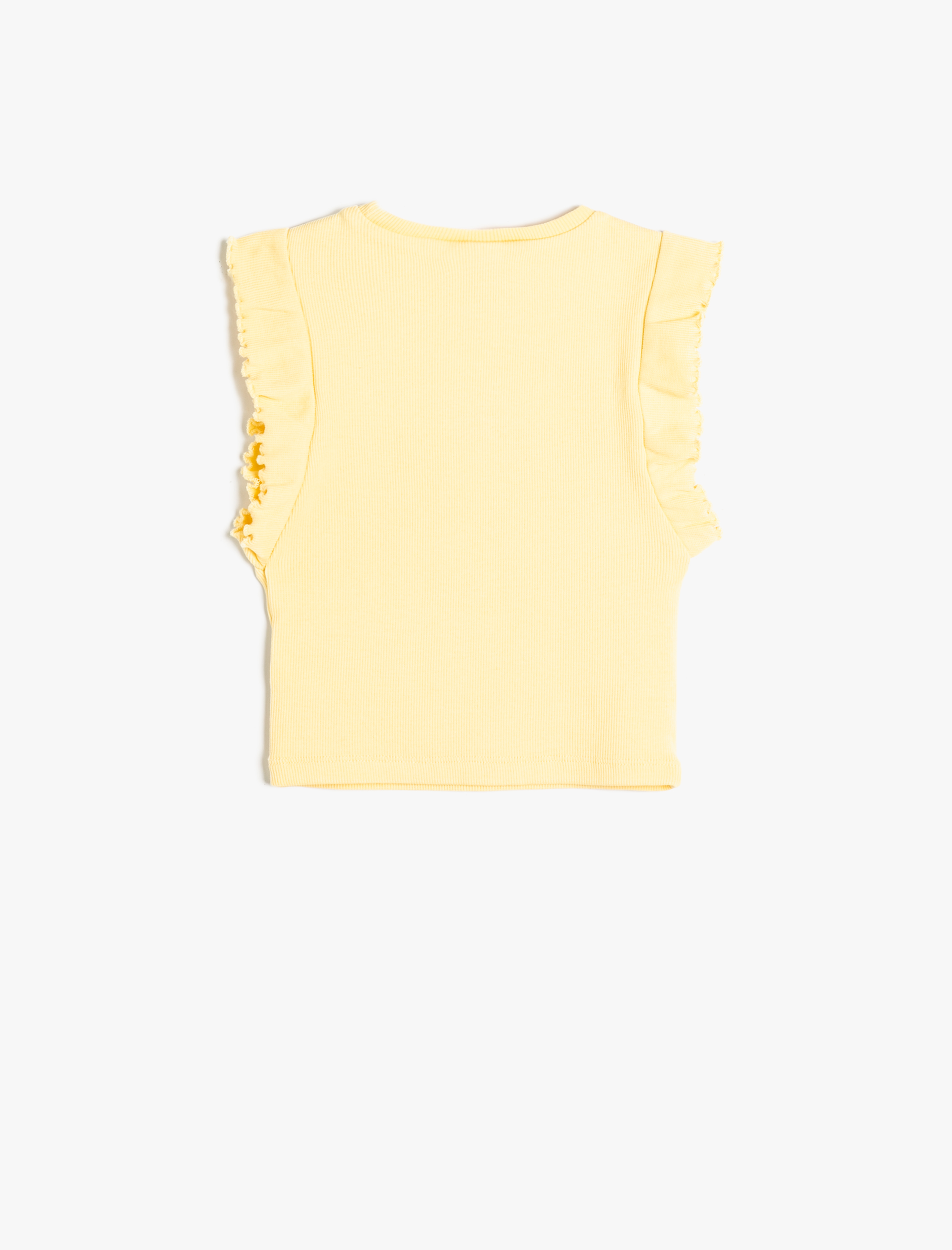  Kız Bebek Atlet Fırfırlı İşlemeli Pamuklu Bisiklet Yaka Kolsuz