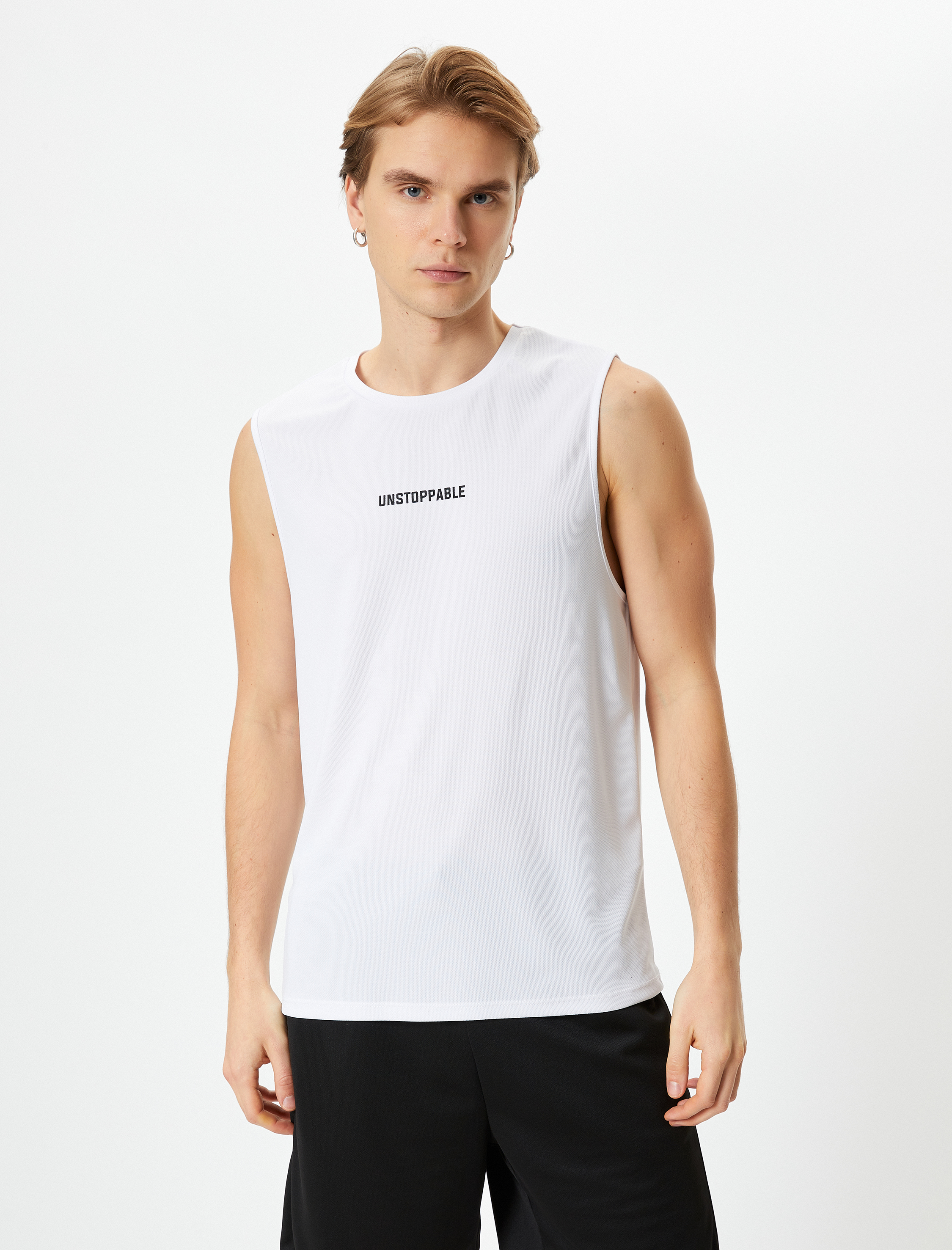   Sporcu Atleti Kolsuz Arkası Baskılı Sloganlı Bisiklet Yaka