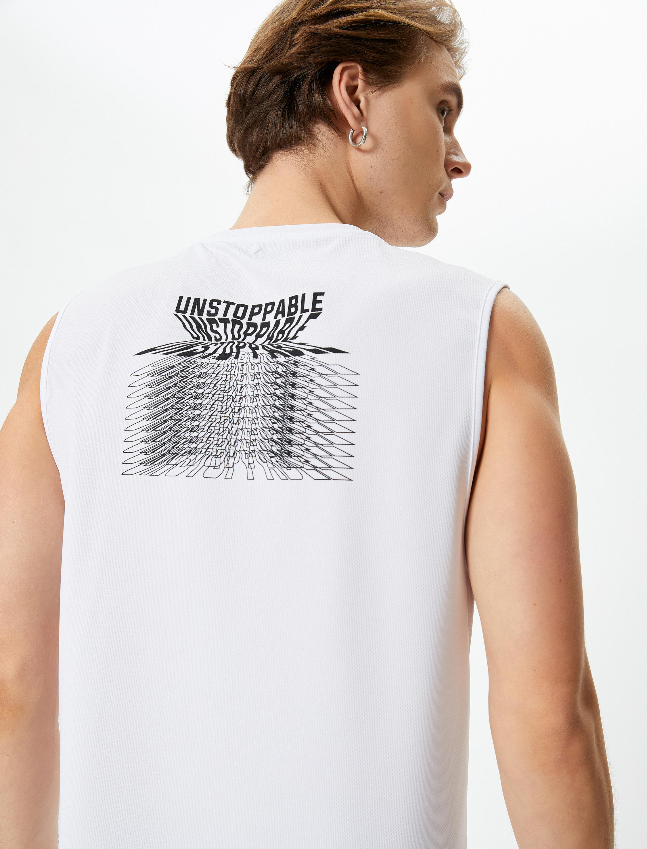   Sporcu Atleti Kolsuz Arkası Baskılı Sloganlı Bisiklet Yaka