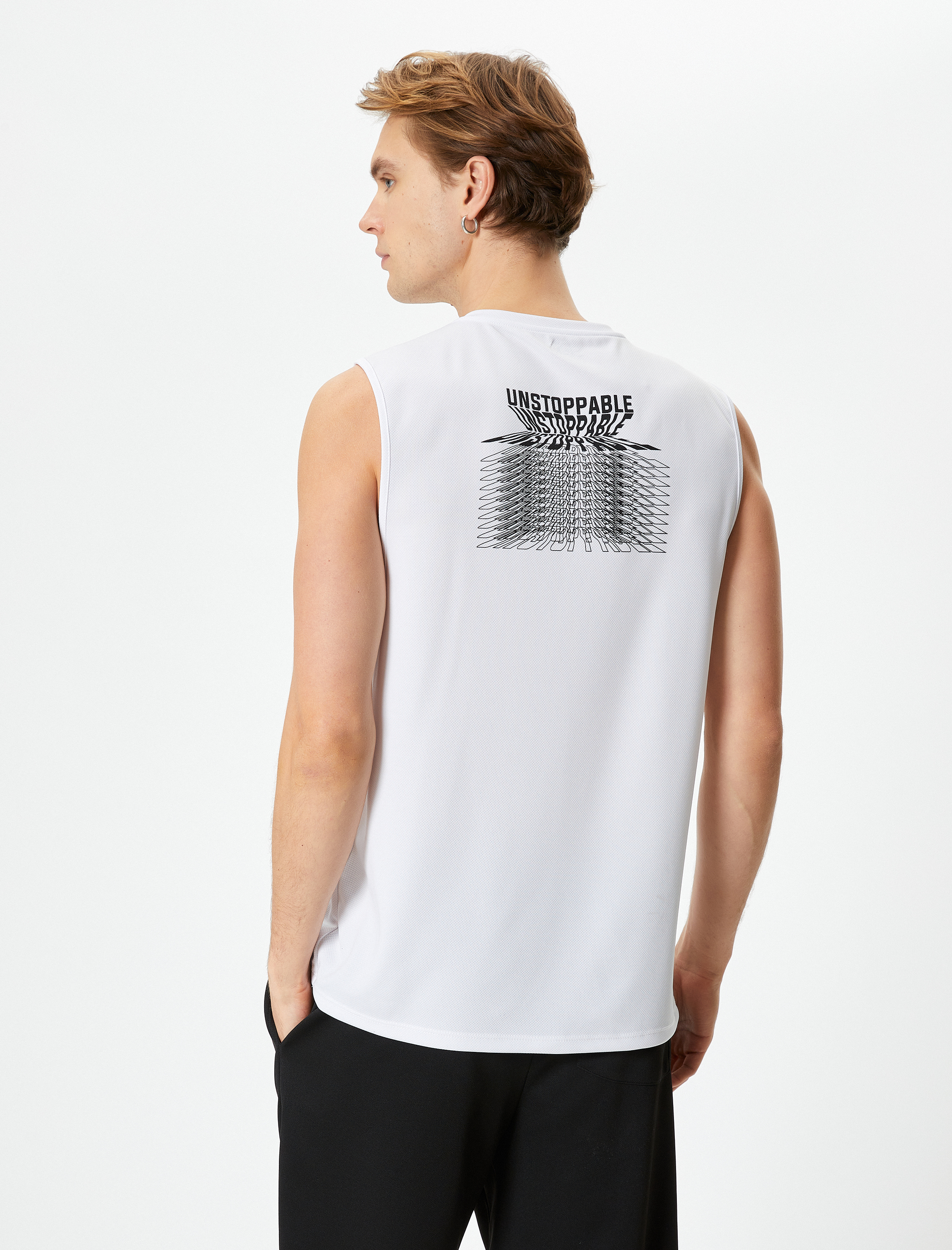   Sporcu Atleti Kolsuz Arkası Baskılı Sloganlı Bisiklet Yaka