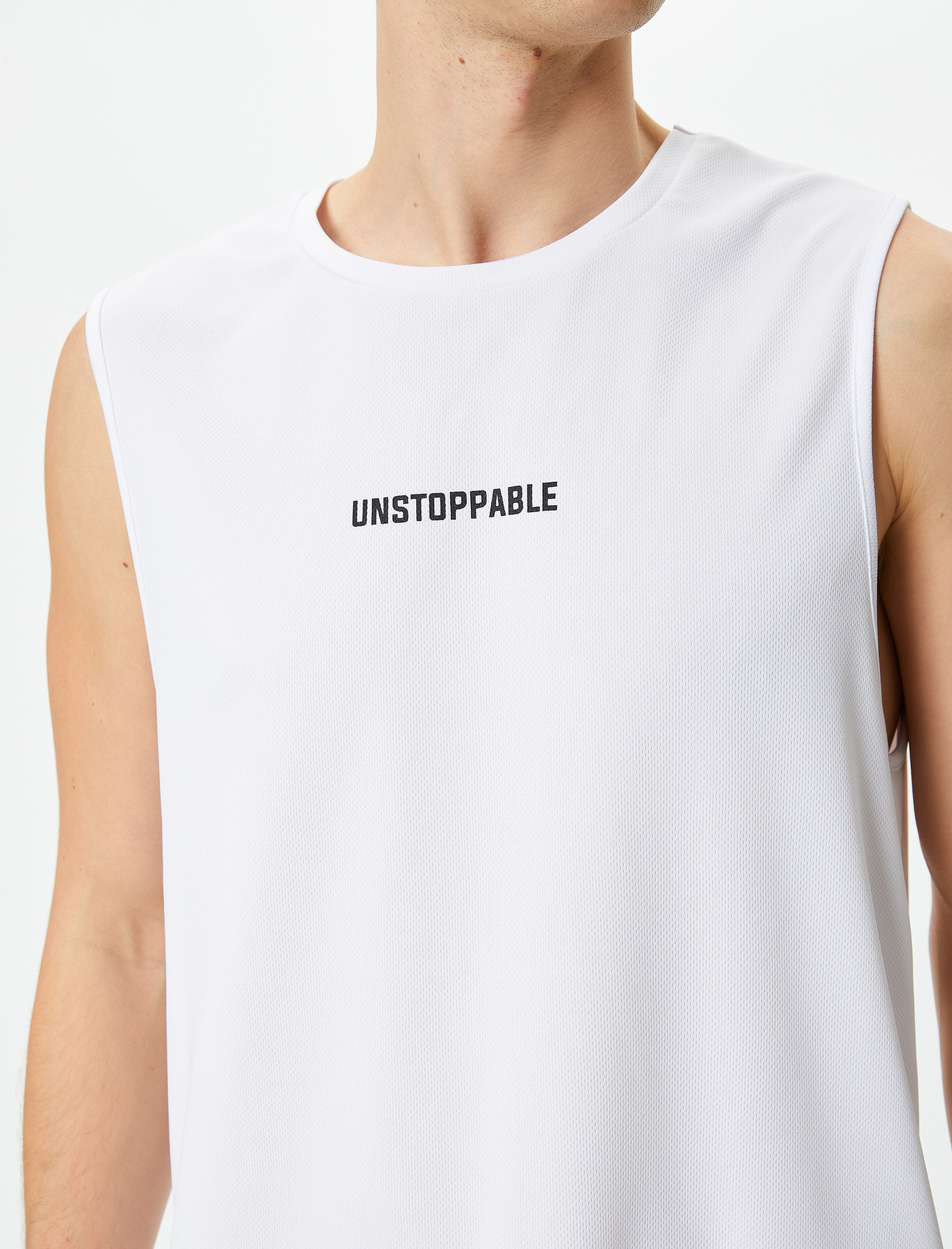   Sporcu Atleti Kolsuz Arkası Baskılı Sloganlı Bisiklet Yaka