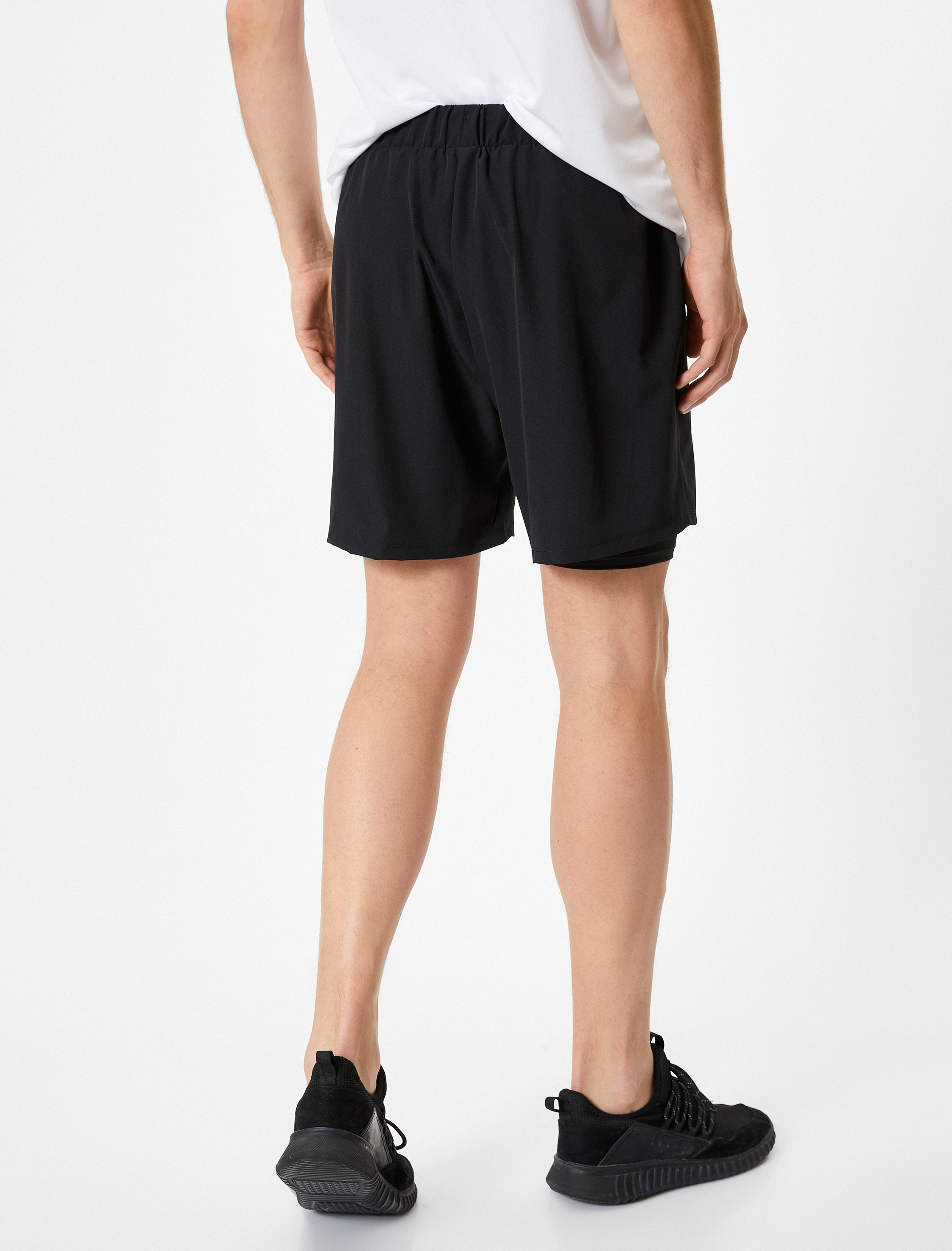   Taytlı Şort Beli Bağcıklı Baskılı Cep Detaylı