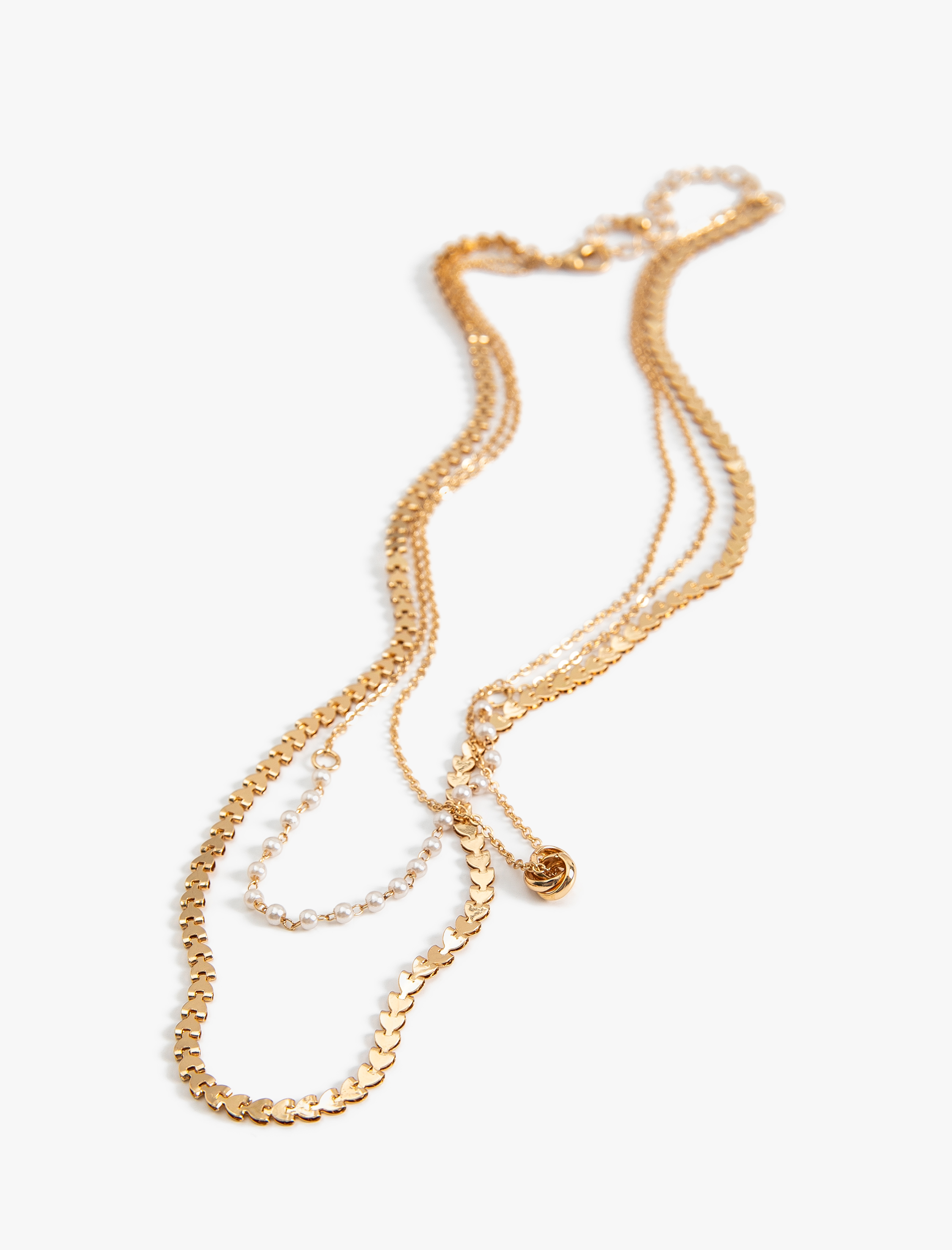  Kadın Pullu Zincir Kolye Katlı