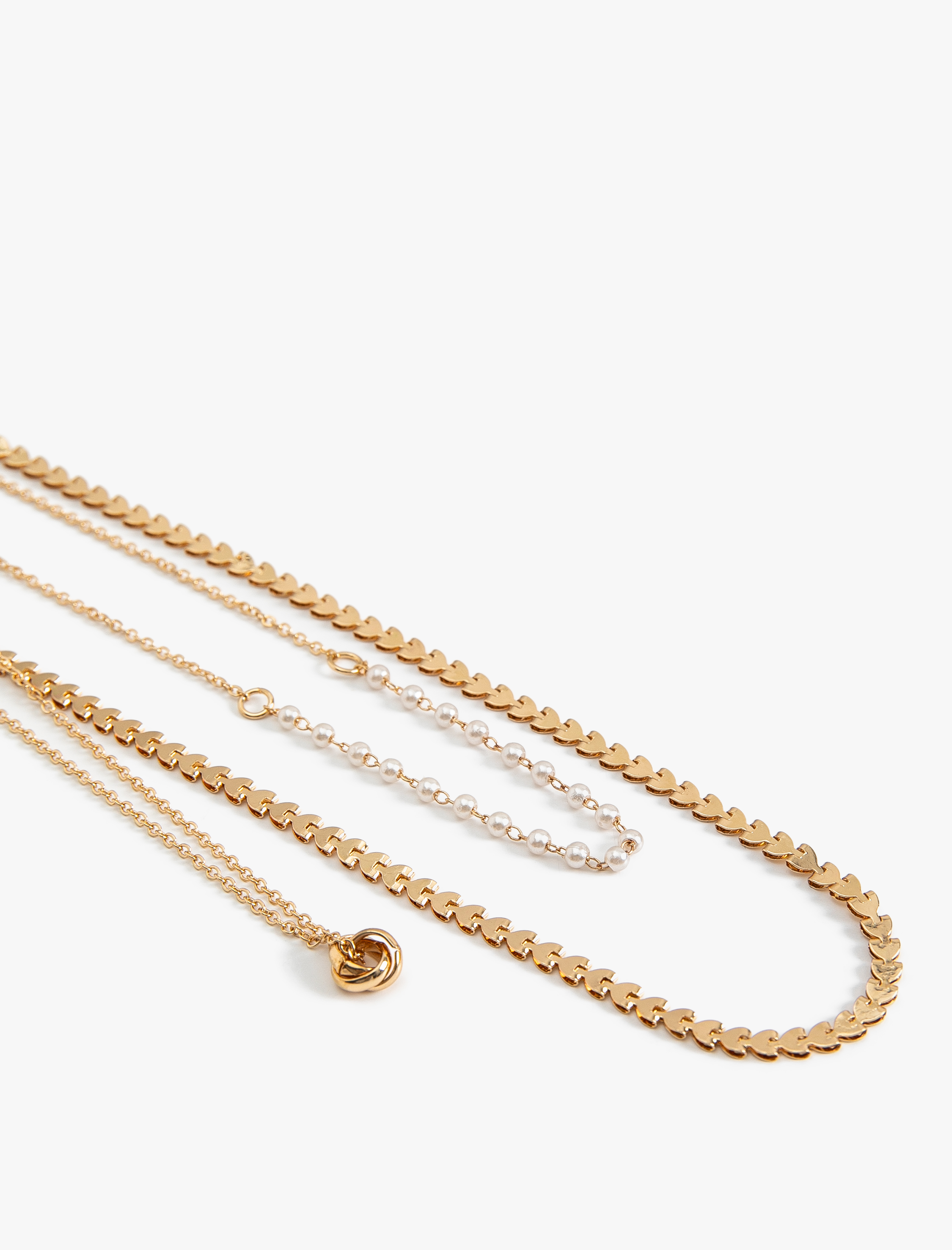  Kadın Pullu Zincir Kolye Katlı