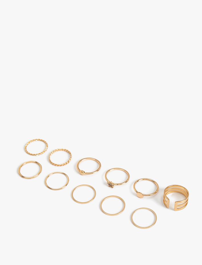 Kadın Yıldız Detaylı Basic 11'li Yüzük Seti