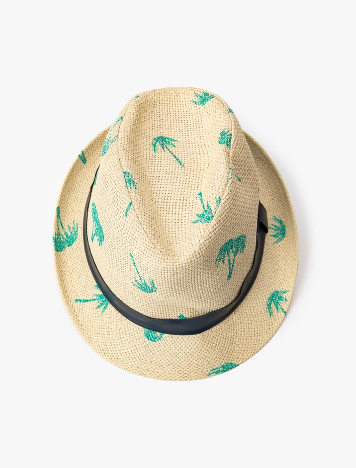 Erkek Çocuk Bant Detaylı Hasır Şapka