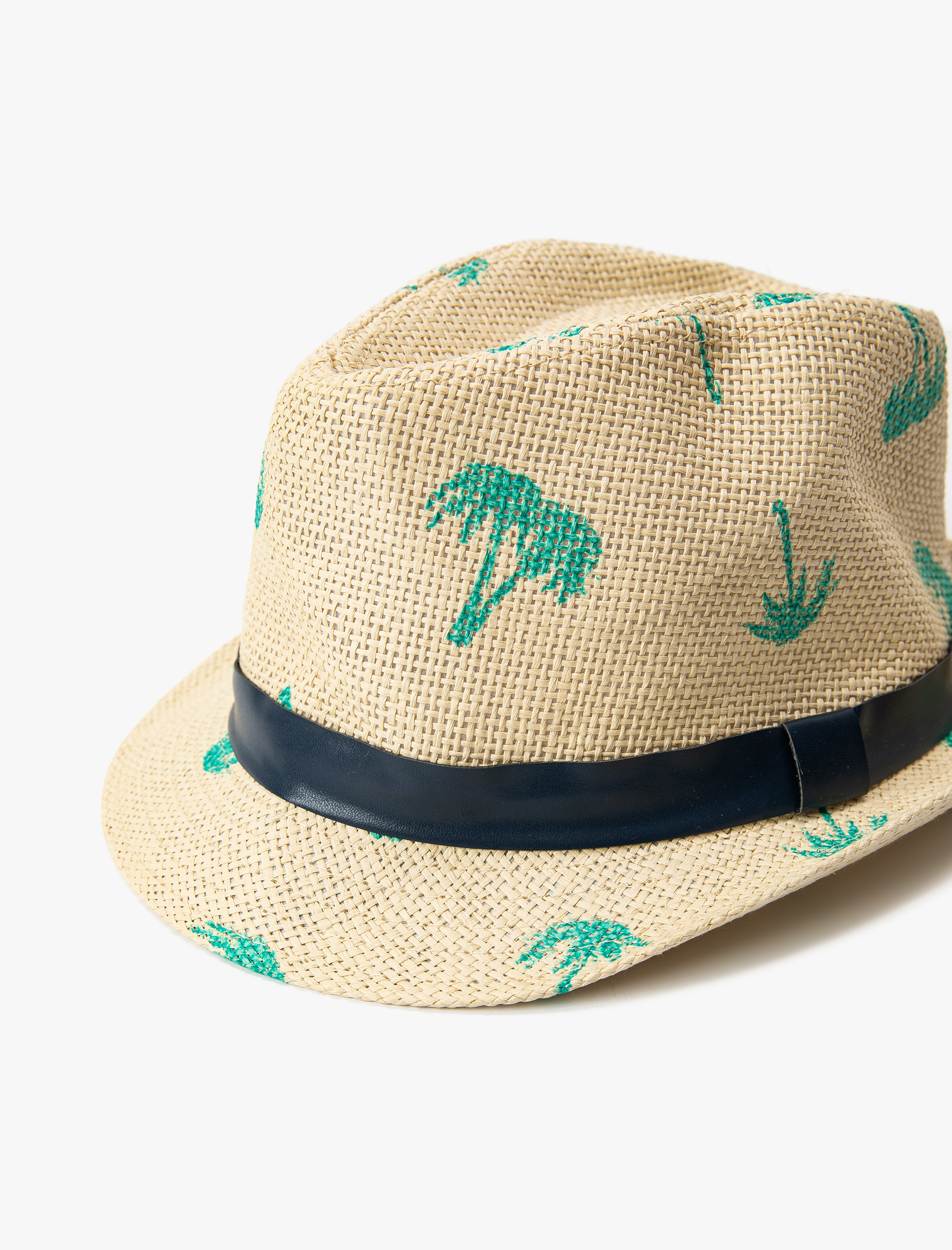  Erkek Çocuk Bant Detaylı Hasır Şapka