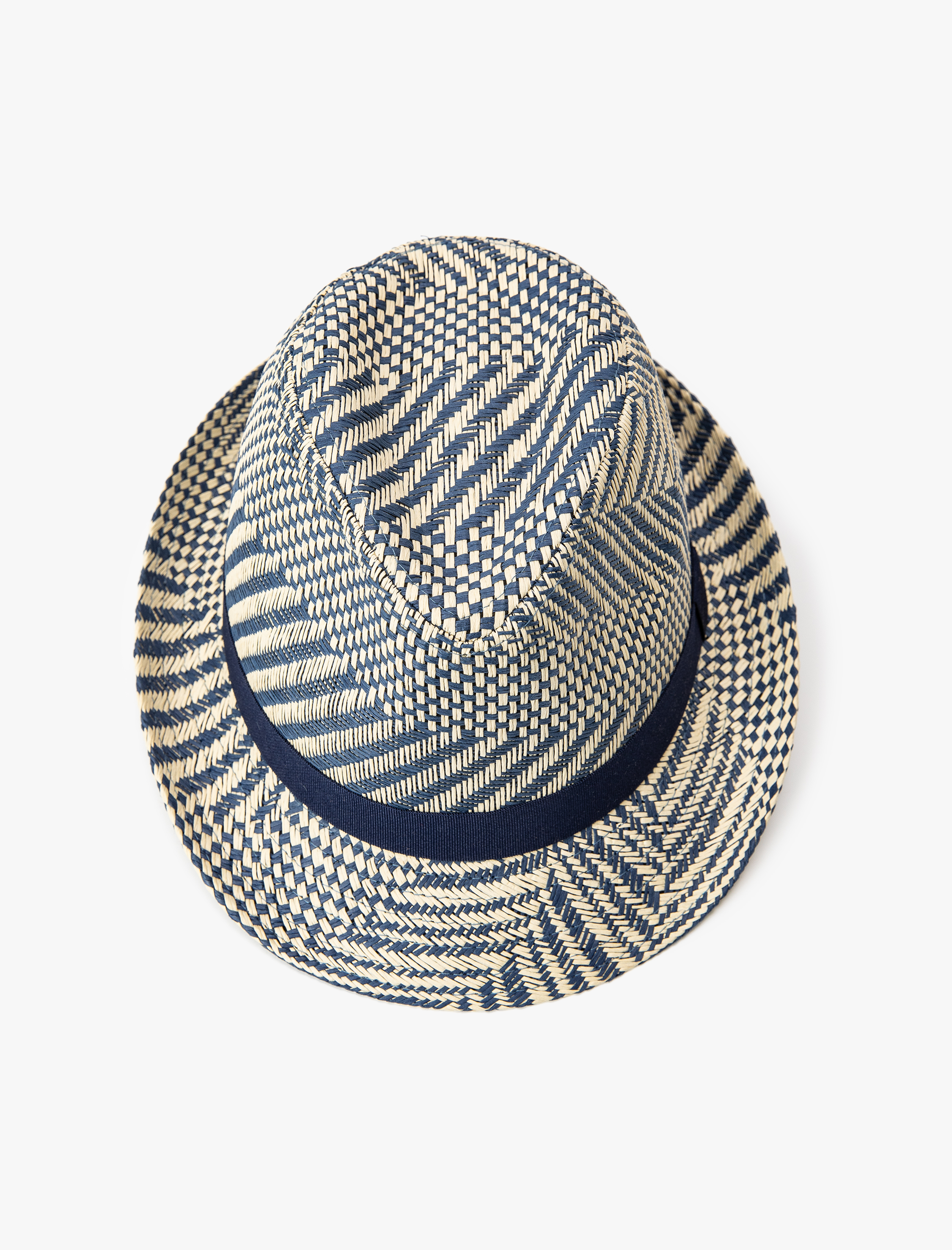  Erkek Şerit Detaylı Hasır Fötr Şapka