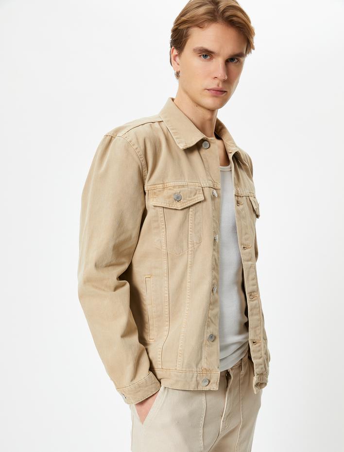  Kot Ceket Cep Detaylı Düğmeli Klasik Yaka